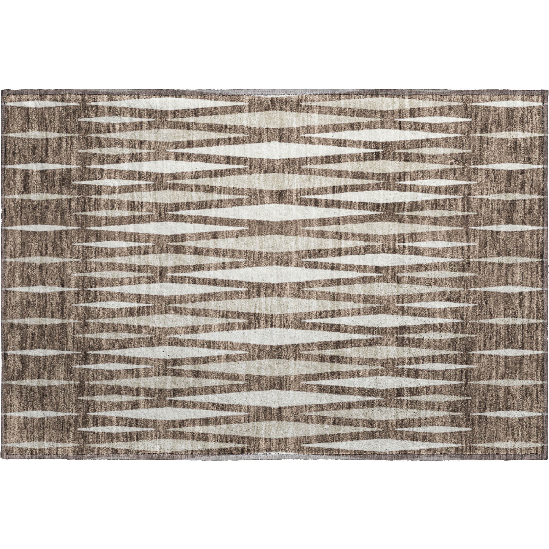 Zanzibar Machine Washable Transitional Brown Rug 1'8" x 2'6" #shape_Rectangle