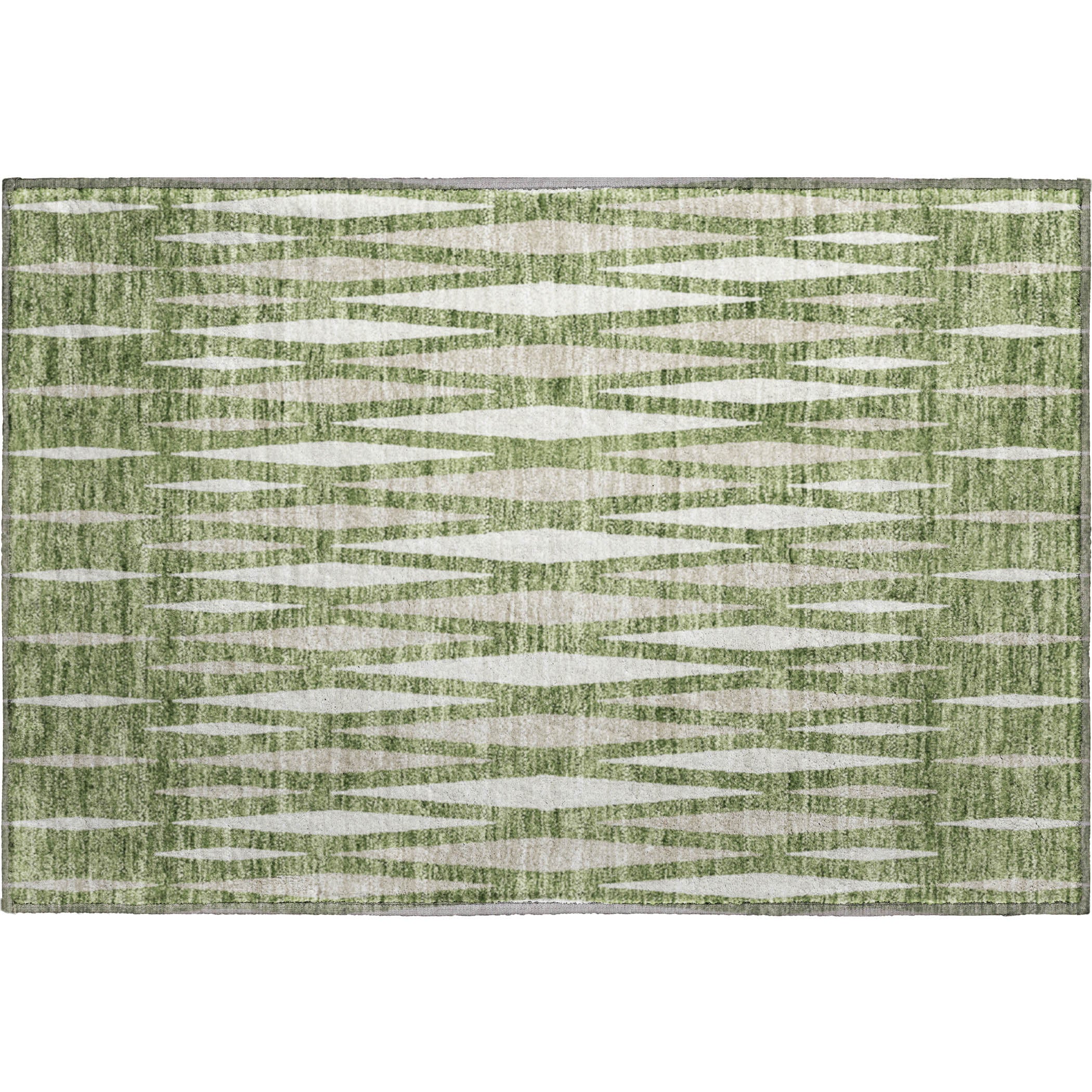 Zanzibar Machine Washable Transitional Green Rug 1'8" x 2'6" #shape_Rectangle