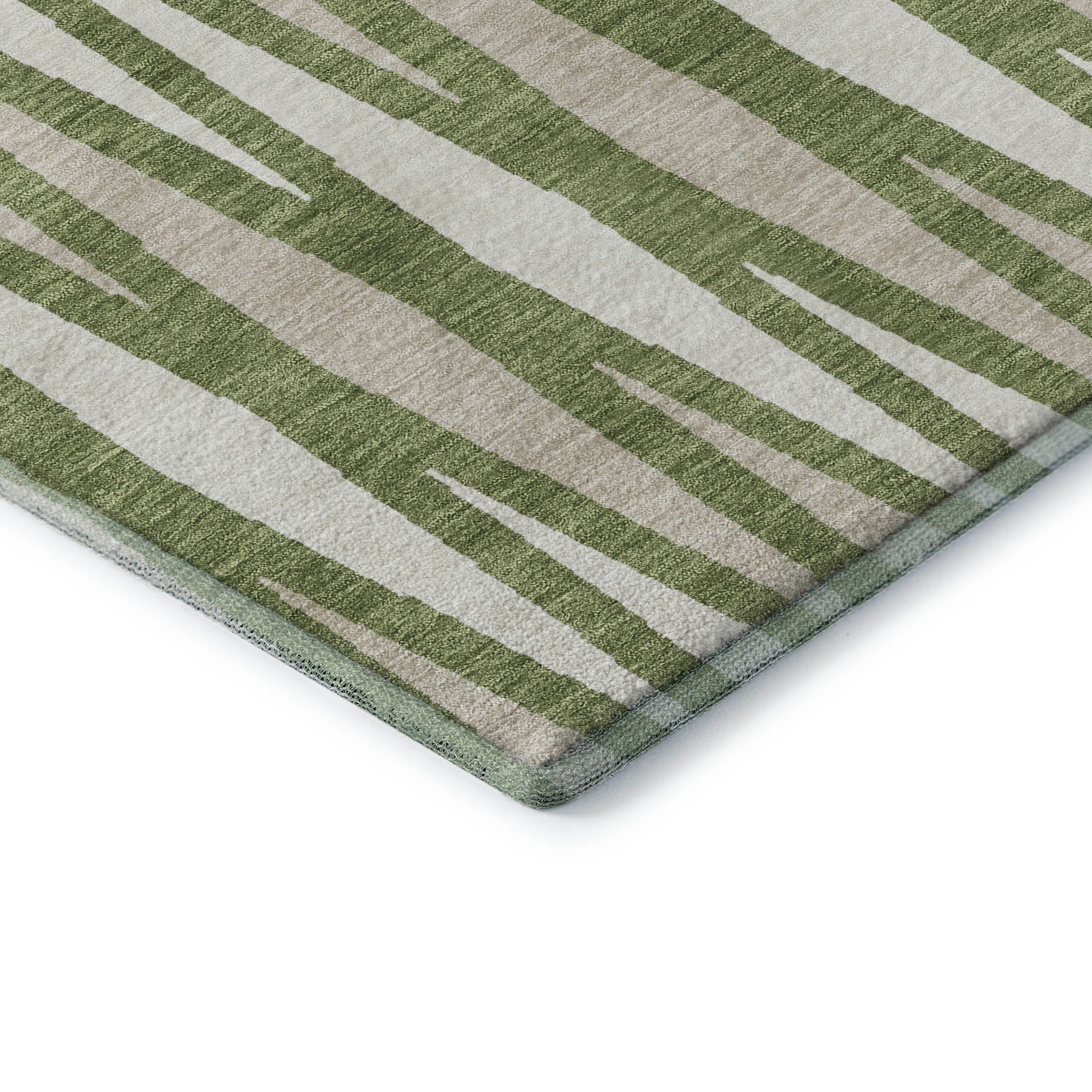 Zanzibar Machine Washable Transitional Green Rug 1'8" x 2'6" #shape_Rectangle
