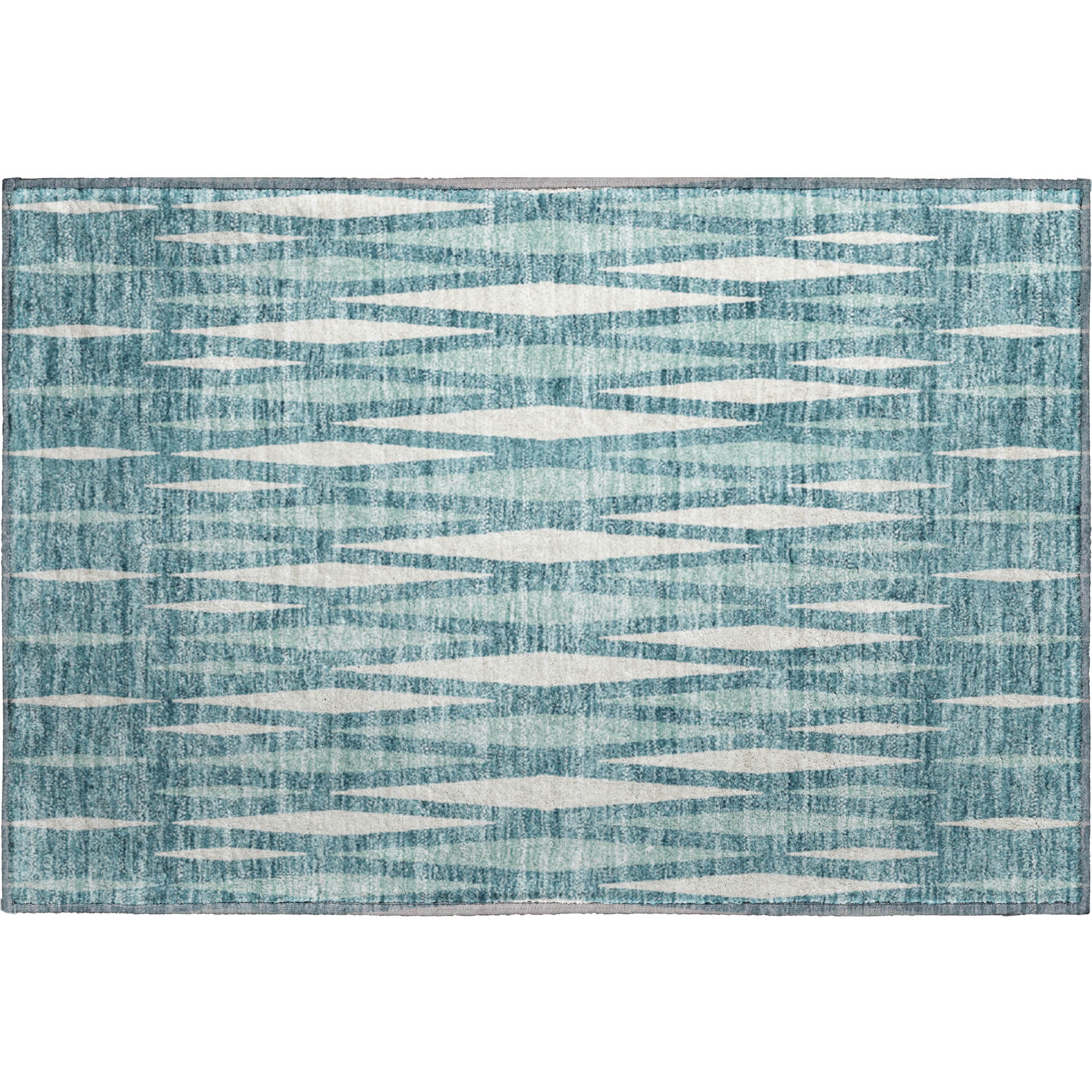 Zanzibar Machine Washable Transitional Teal Rug 1'8" x 2'6" #shape_Rectangle