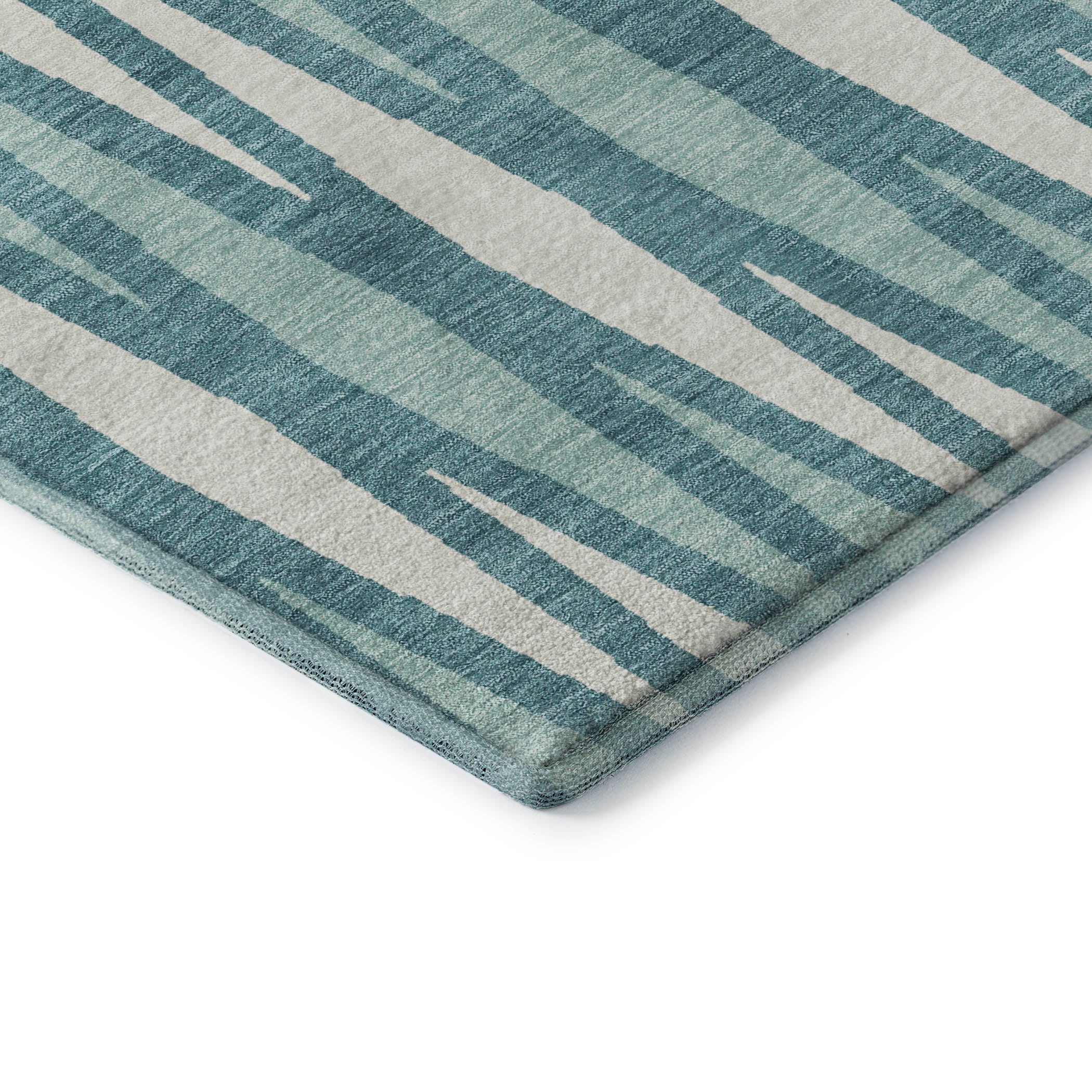 Zanzibar Machine Washable Transitional Teal Rug 1'8" x 2'6" #shape_Rectangle