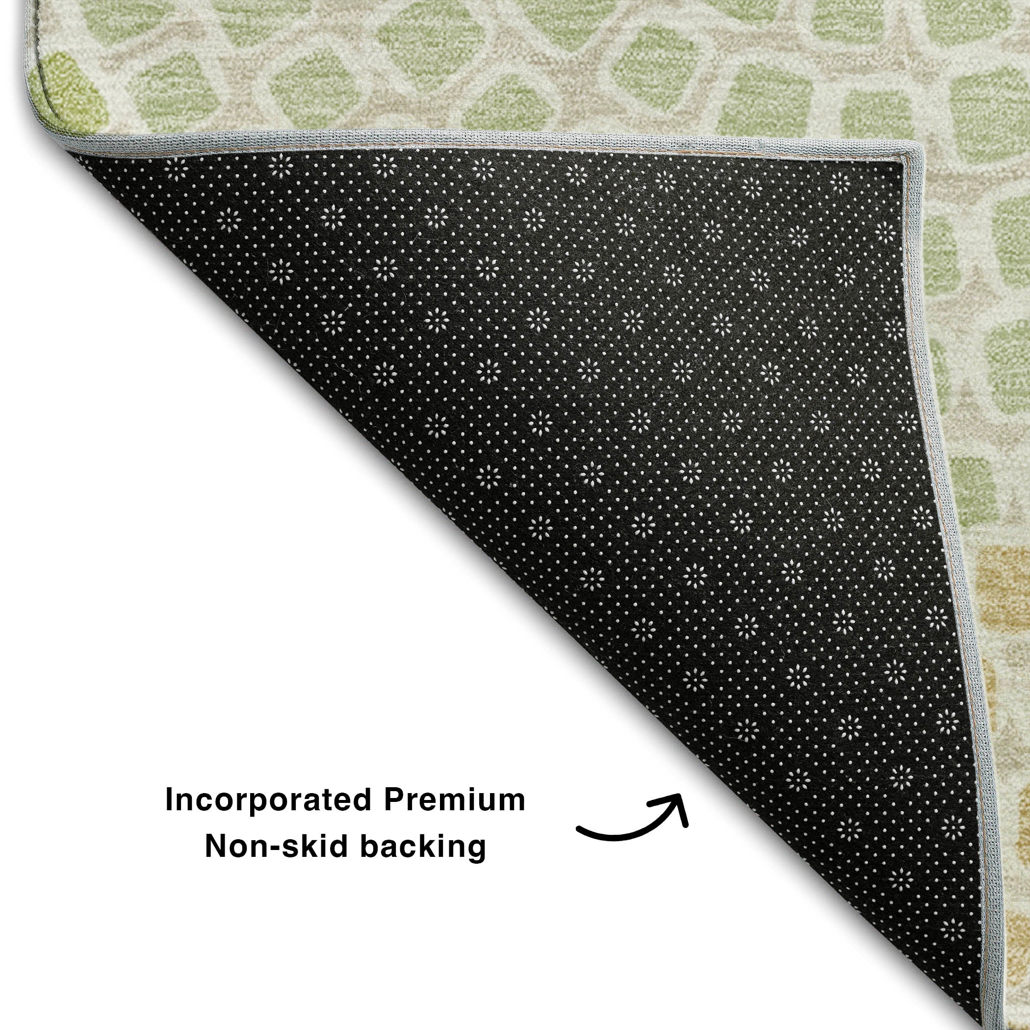 Colombo Machine Washable Transitional Aloe Green Rug 1'8" x 2'6" #shape_Rectangle