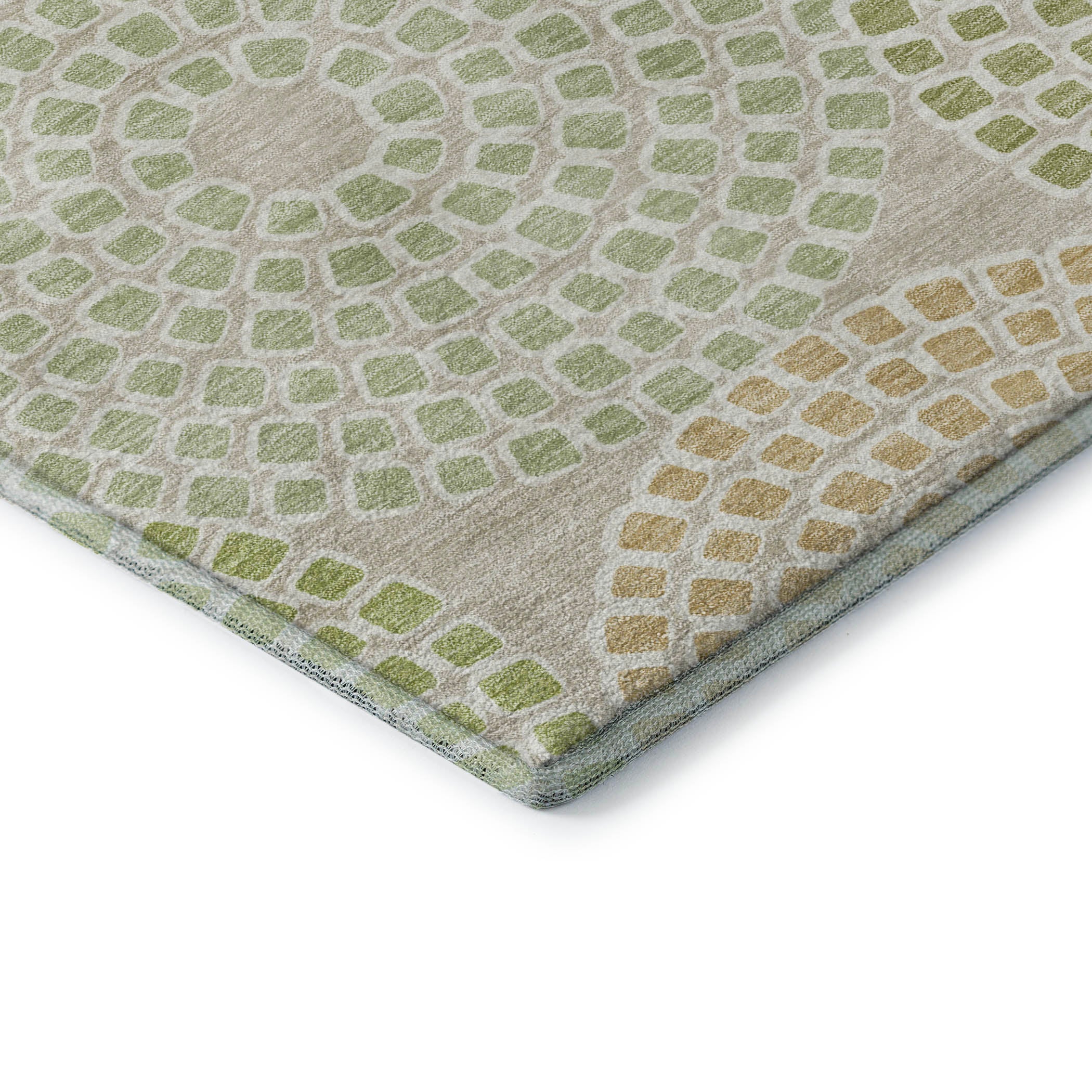 Colombo Machine Washable Transitional Aloe Green Rug 1'8" x 2'6" #shape_Rectangle
