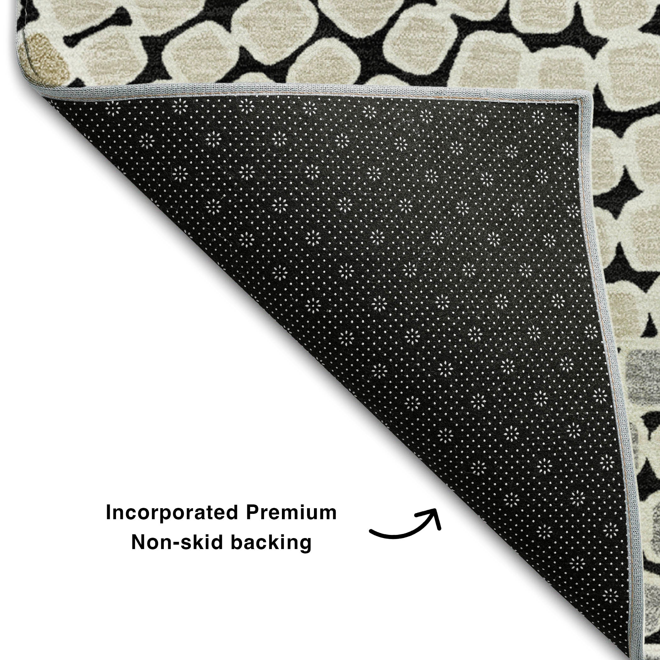 Colombo Machine Washable Transitional Black Rug 1'8" x 2'6" #shape_Rectangle