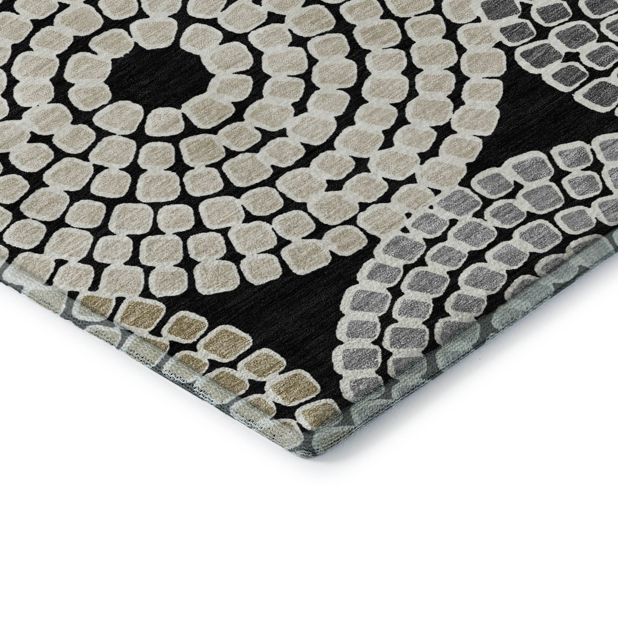 Colombo Machine Washable Transitional Black Rug 1'8" x 2'6" #shape_Rectangle