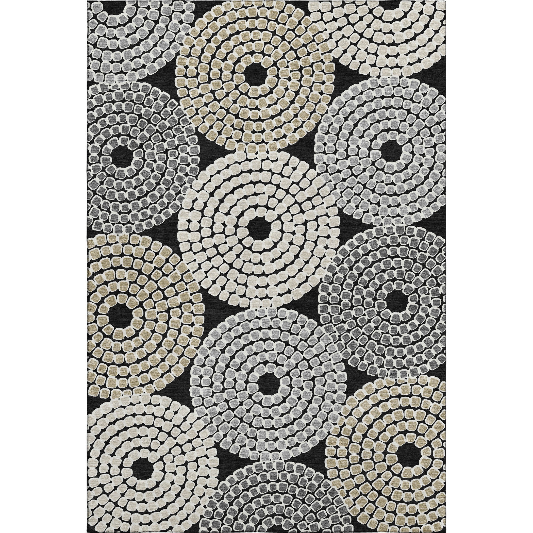 Colombo Machine Washable Transitional Black Rug 2'6" x 3'10" #shape_Rectangle