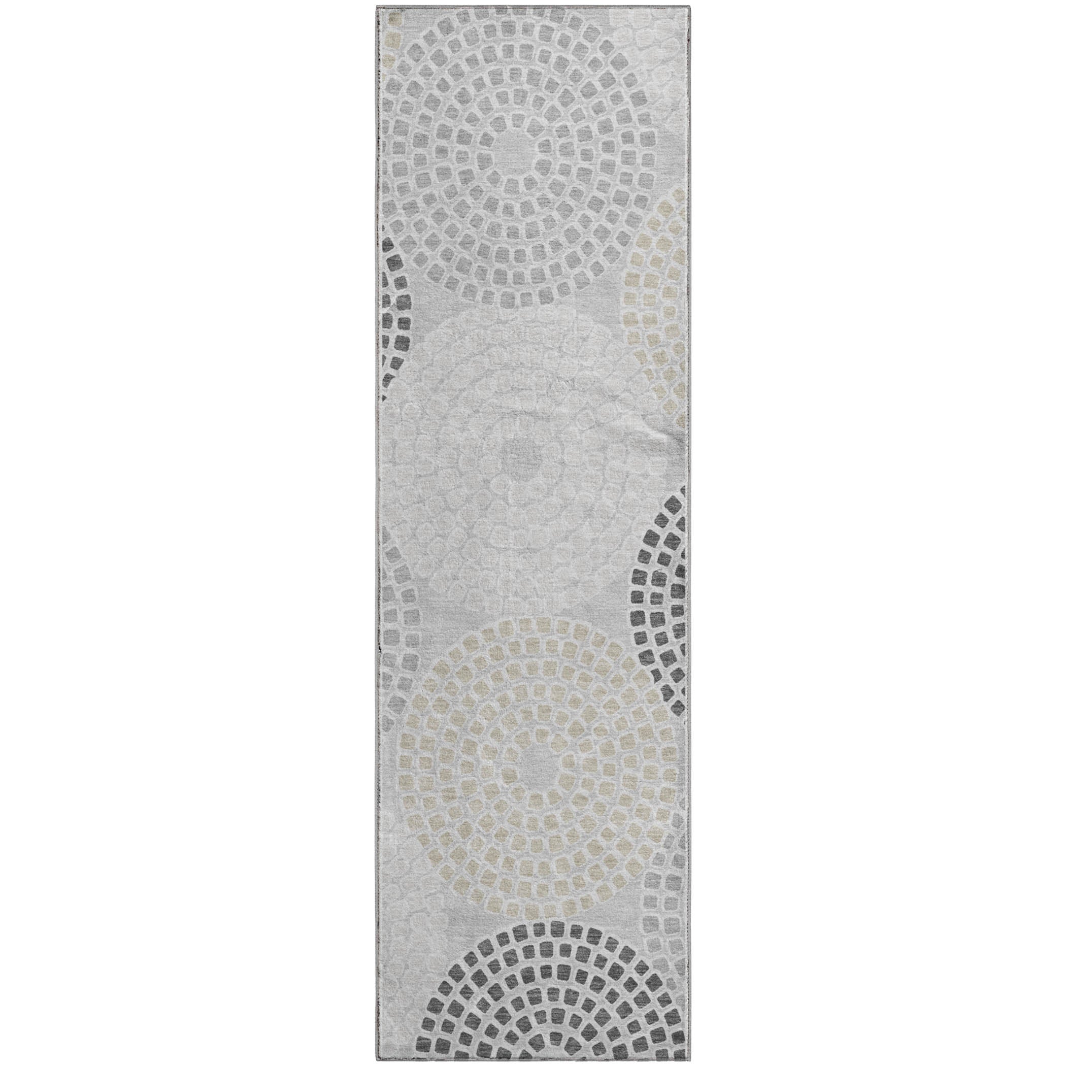 Colombo Machine Washable Transitional Gray Rug 2'3" x 7'6" #shape_Runner