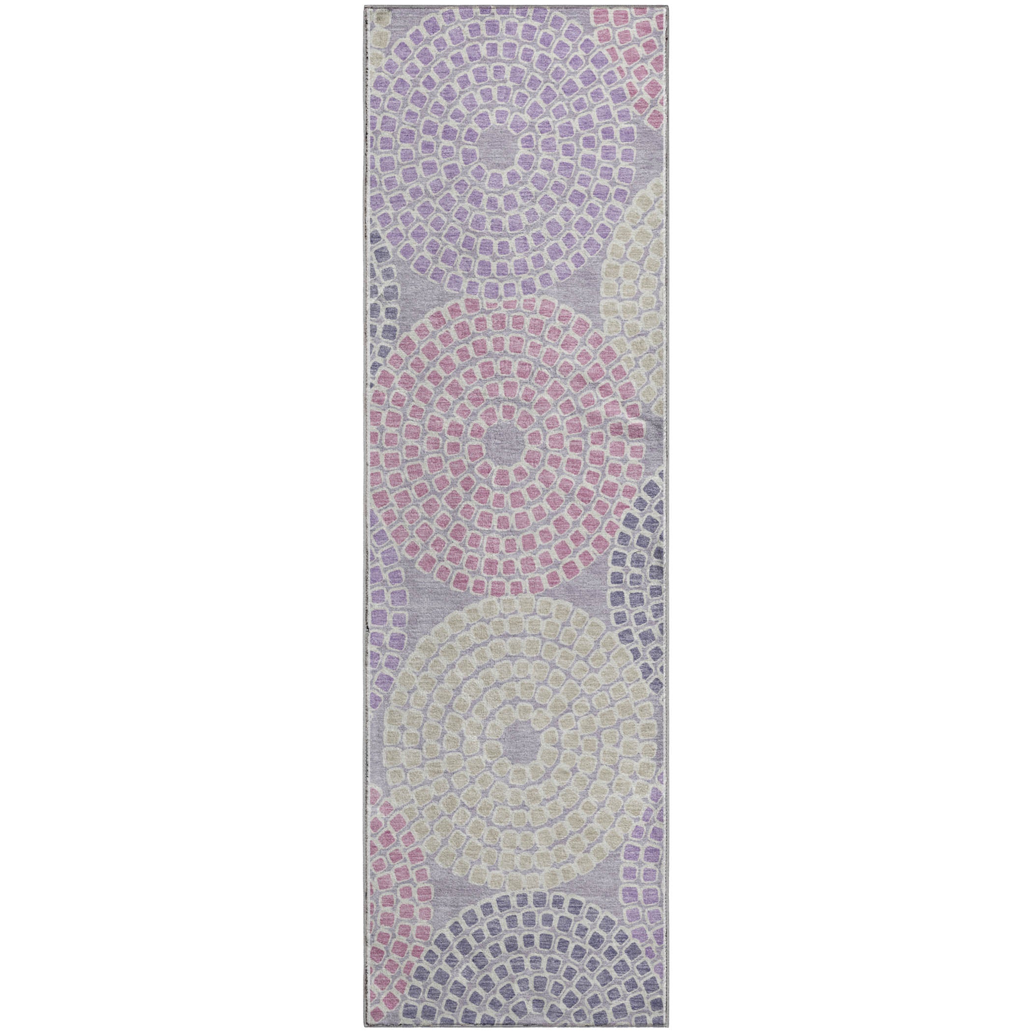 Colombo Machine Washable Transitional Lavender Purple Rug 2'3" x 7'6" #shape_Runner