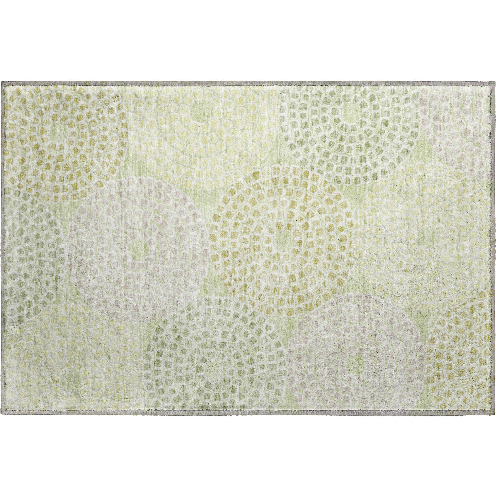 Colombo Machine Washable Transitional Mint Green Rug 1'8" x 2'6" #shape_Rectangle