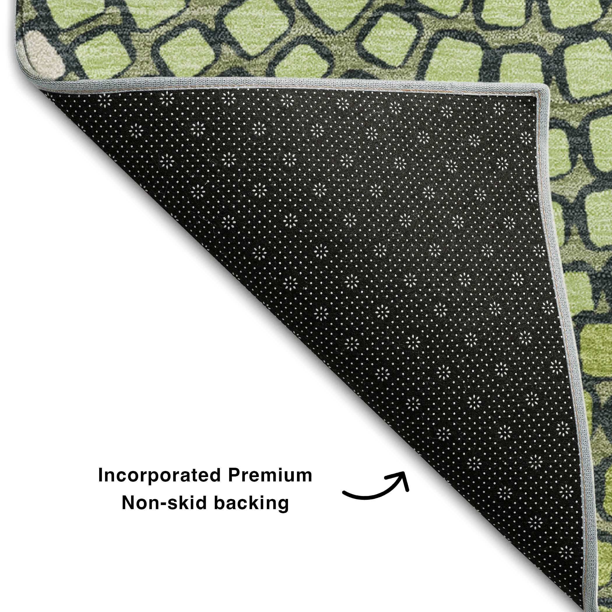 Colombo Machine Washable Transitional Olive Green Rug 1'8" x 2'6" #shape_Rectangle