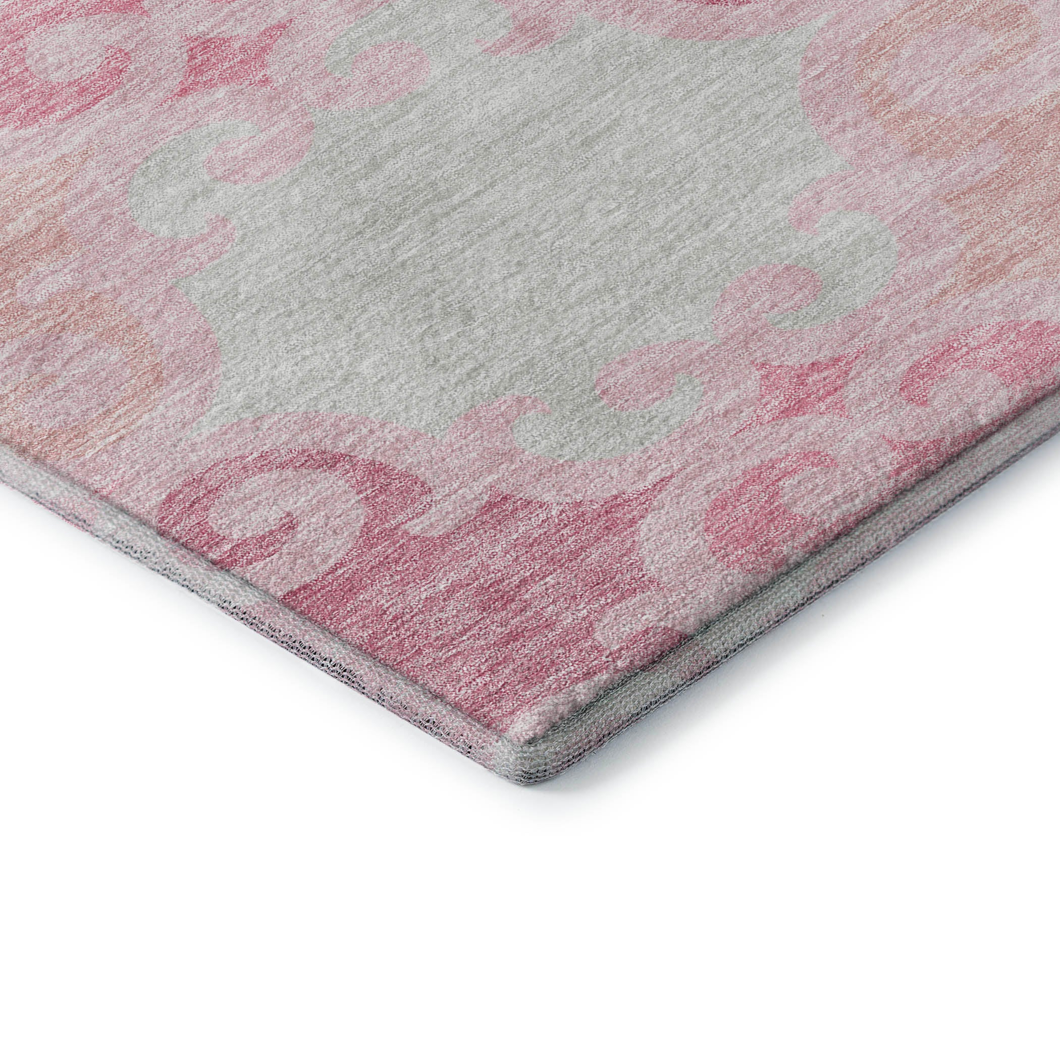 Nairobi Machine Washable Transitional Pink Rug 1'8" x 2'6" #shape_Rectangle