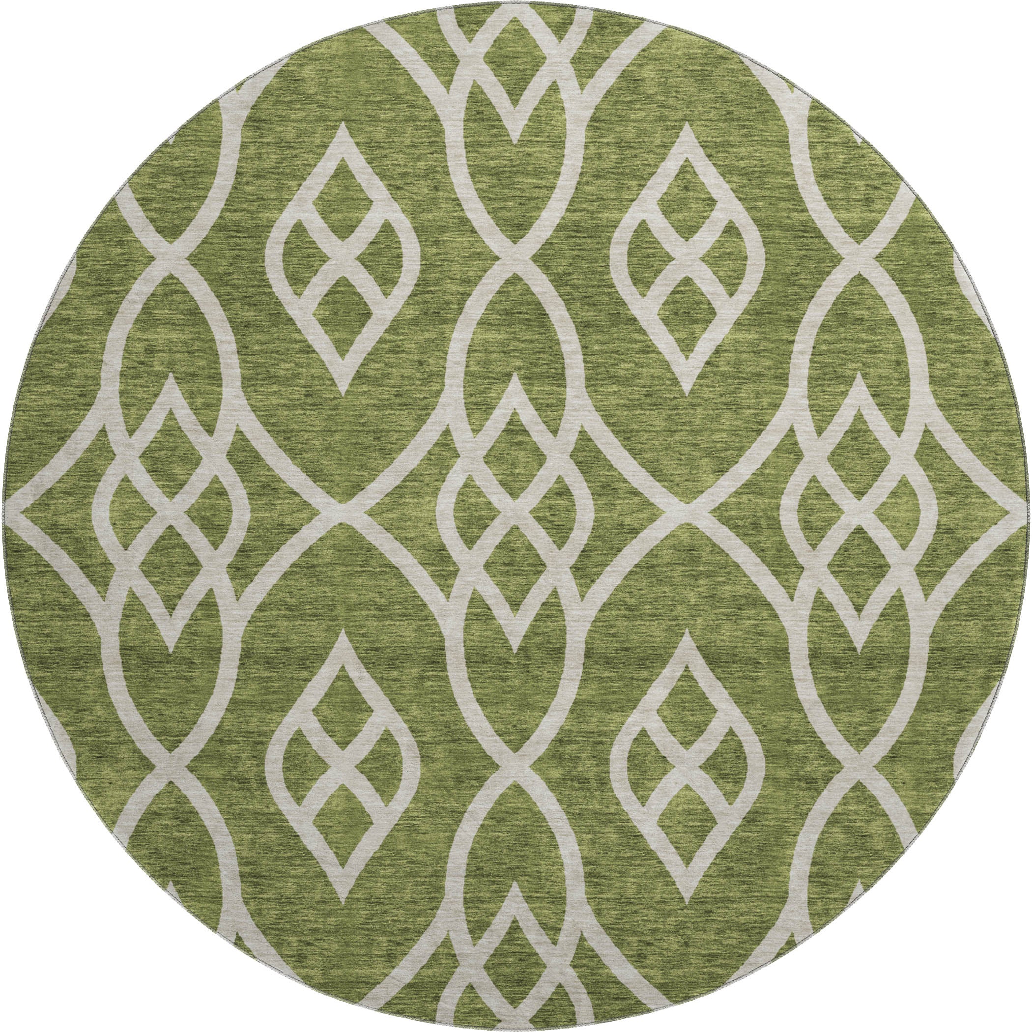 Jaipur Machine Washable Transitional Olive Green Rug 8' x 8' #shape_Round
