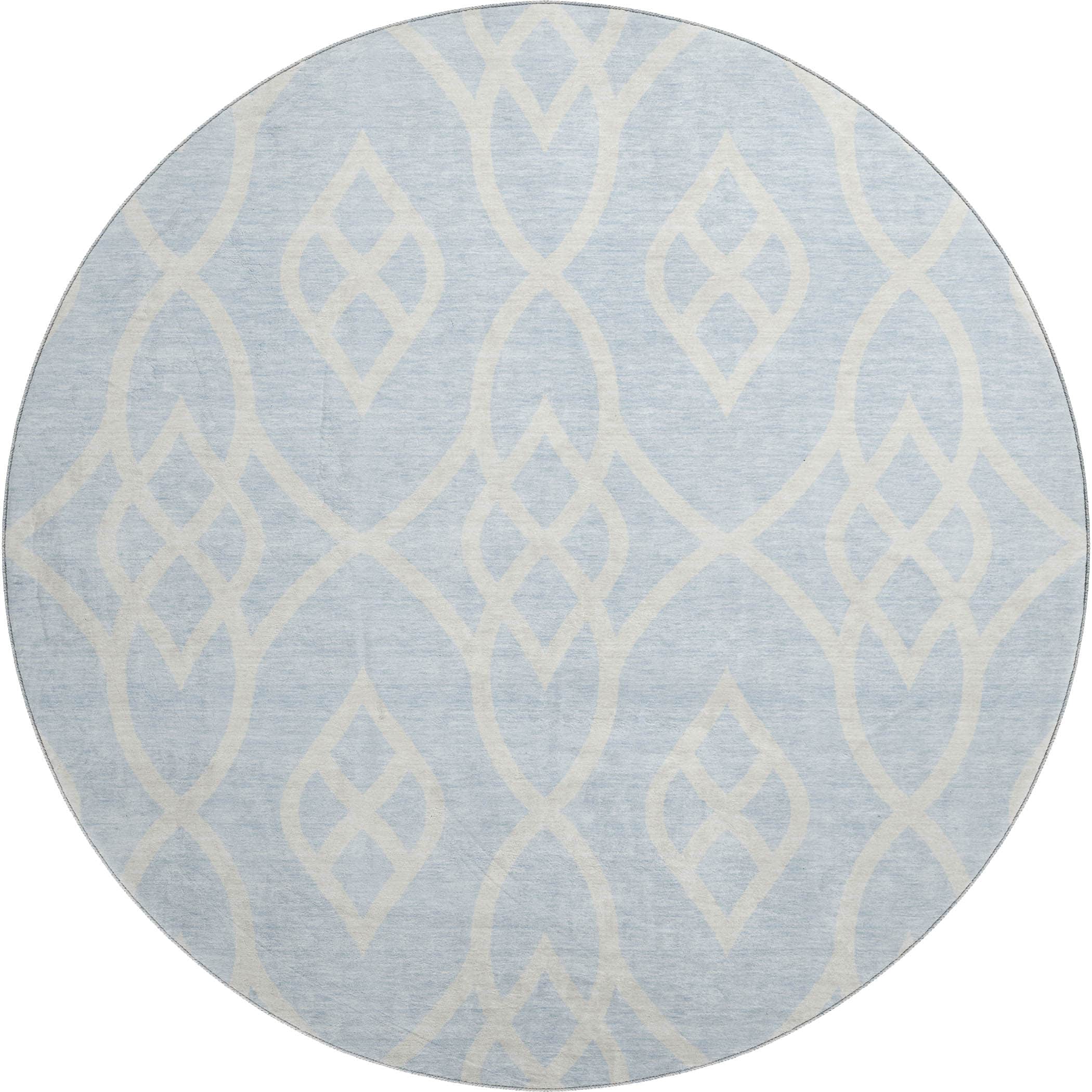 Jaipur Machine Washable Transitional Sky Blue Rug 8' x 8' #shape_Round