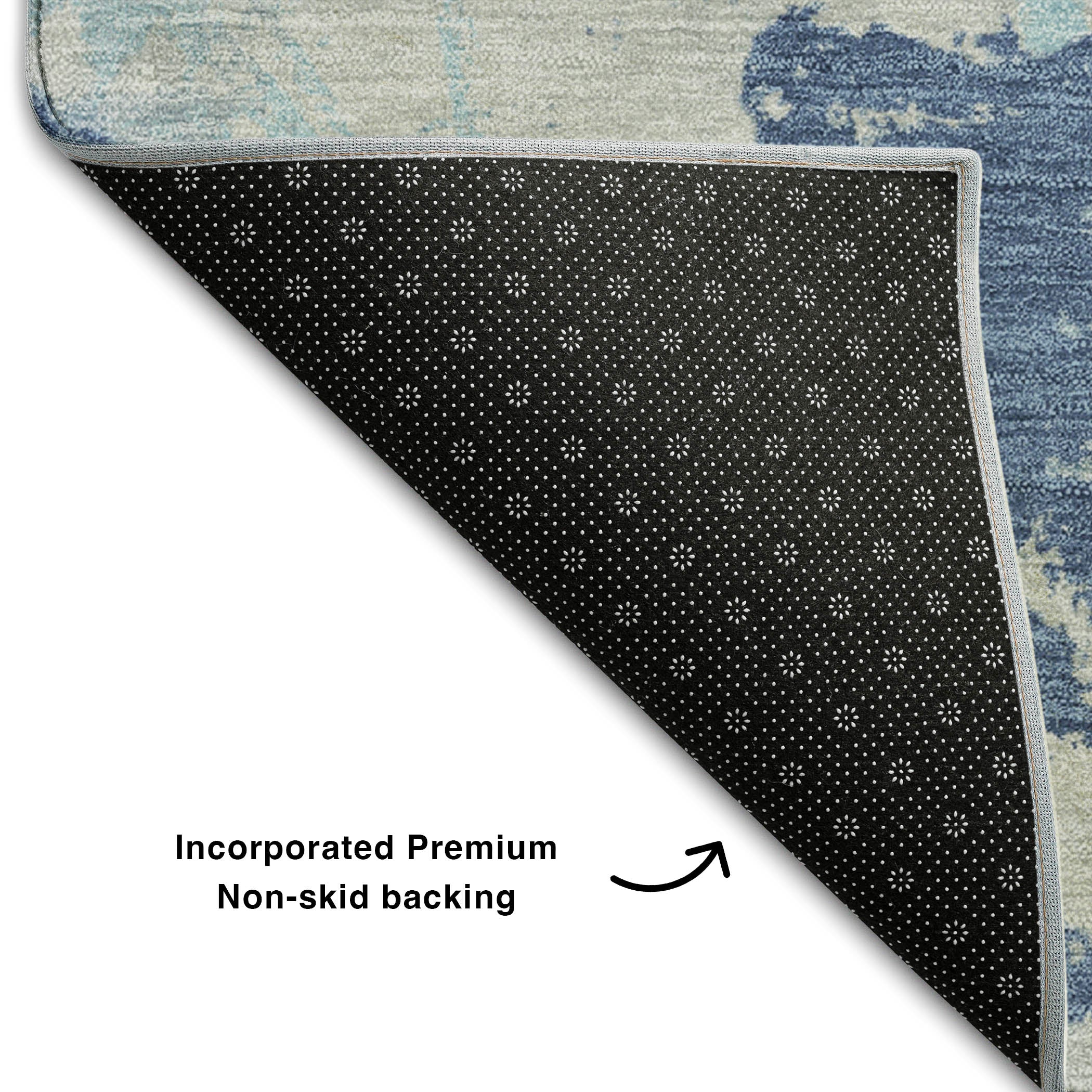 Bangkok Machine Washable Transitional Navy Blue Rug 1'8" x 2'6" #shape_Rectangle