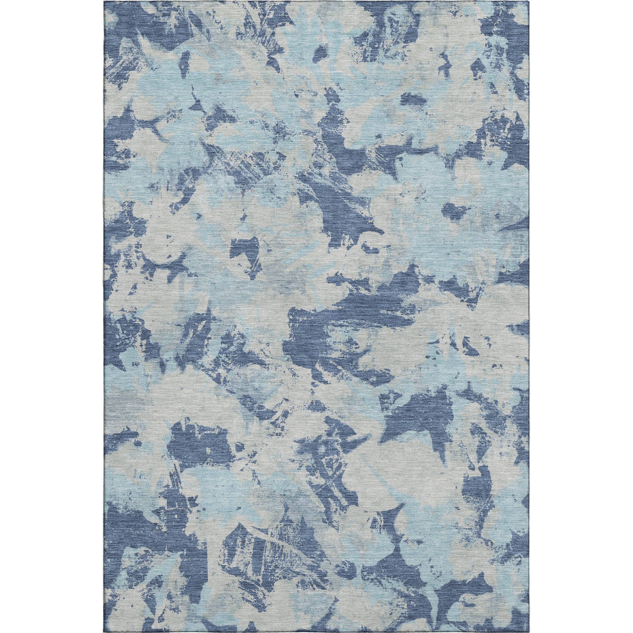Bangkok Machine Washable Transitional Navy Blue Rug 2'6" x 3'10" #shape_Rectangle