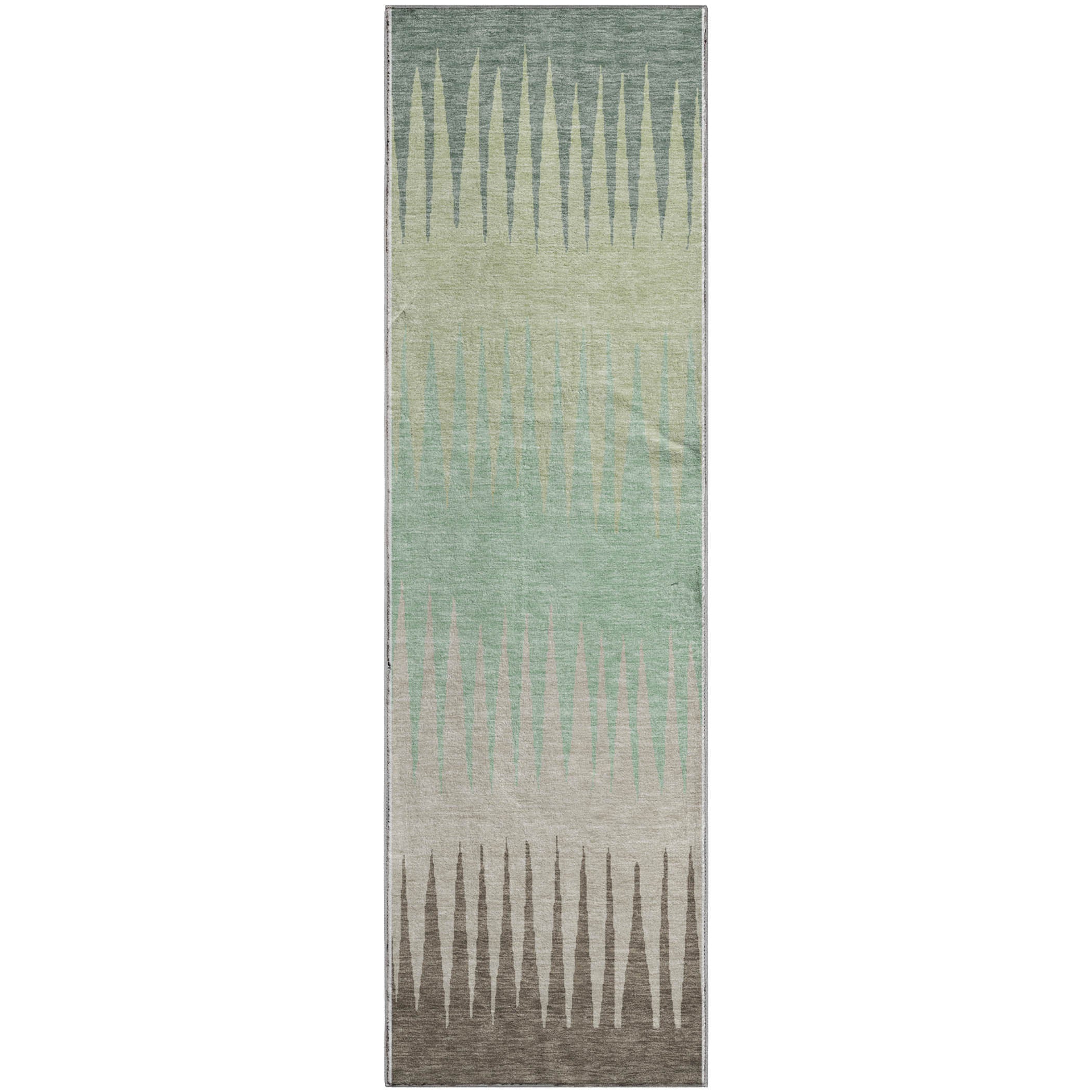 Oaxaca Machine Washable Transitional Aloe Green Rug 2'3" x 7'6" #shape_Runner