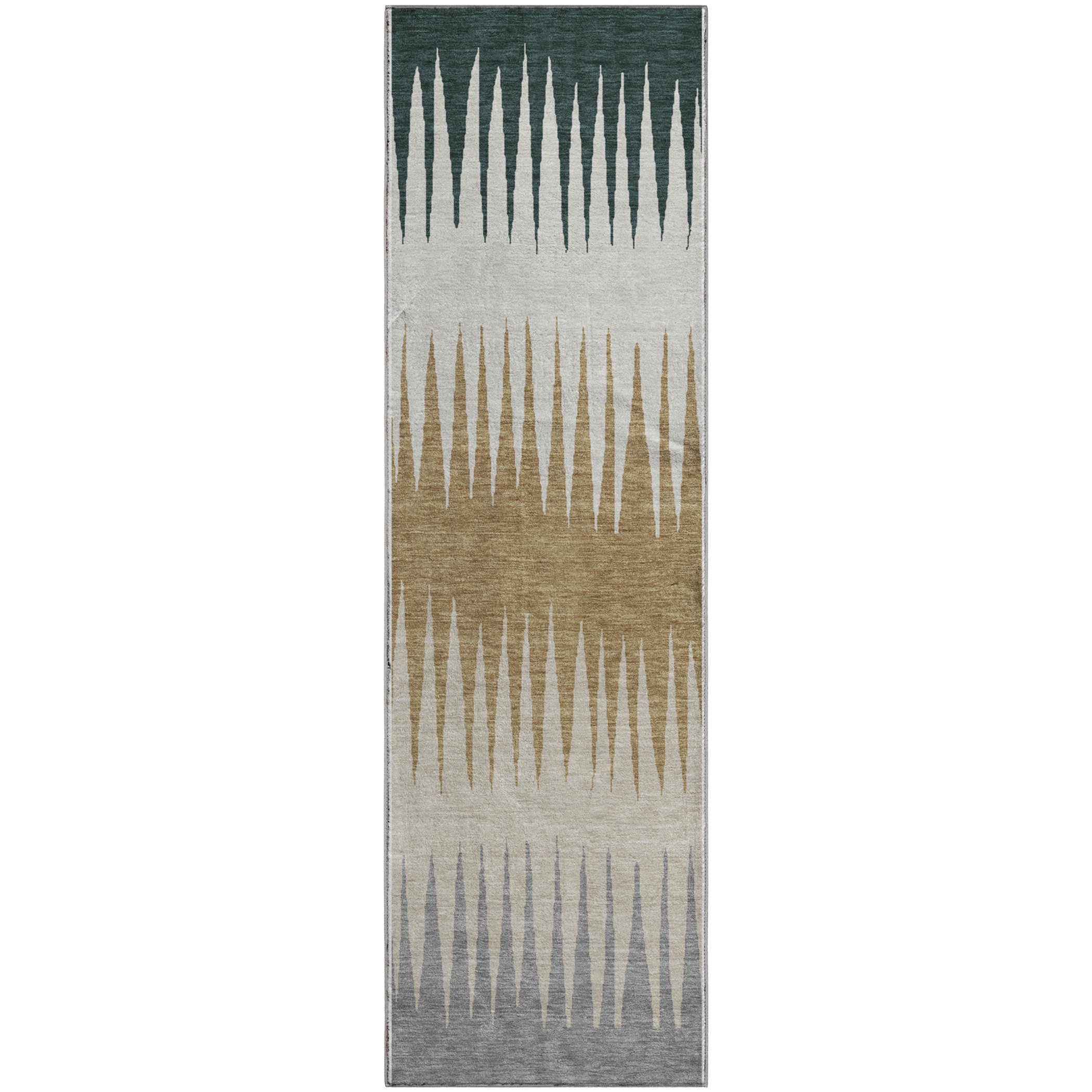 Oaxaca Machine Washable Transitional Charcoal Gray Rug 2'3" x 7'6" #shape_Runner