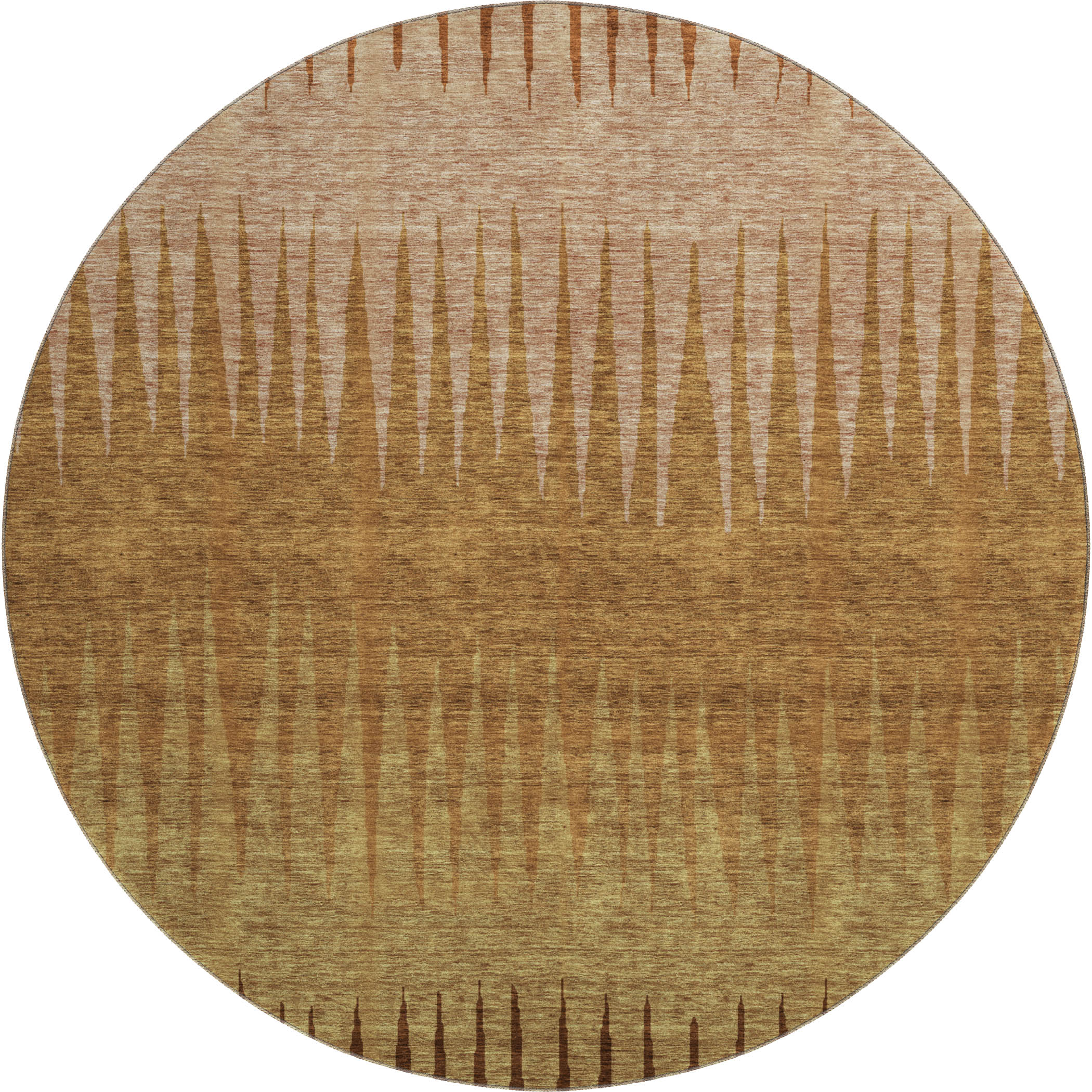 Oaxaca Machine Washable Transitional Paprika Orange Rug 8' x 8' #shape_Round