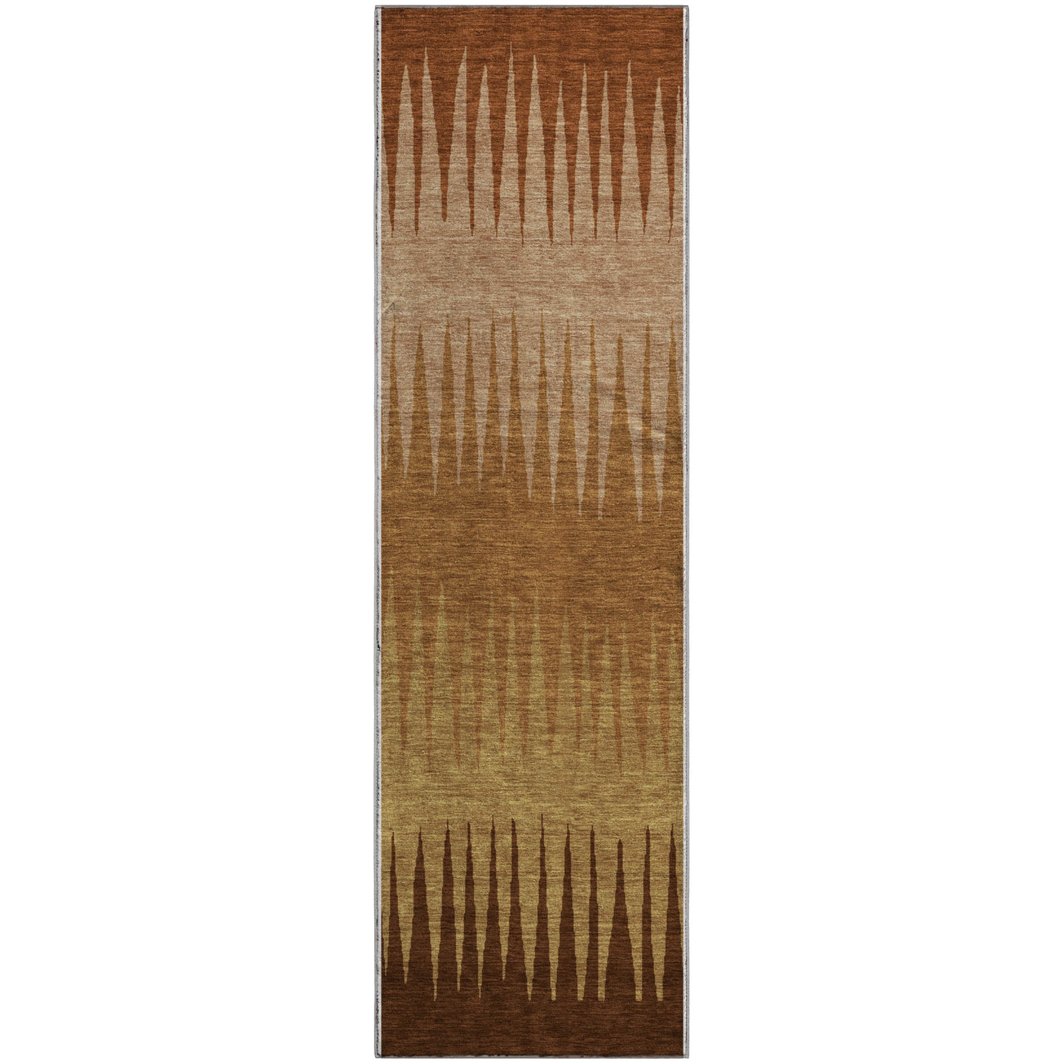 Oaxaca Machine Washable Transitional Paprika Orange Rug 2'3" x 7'6" #shape_Runner