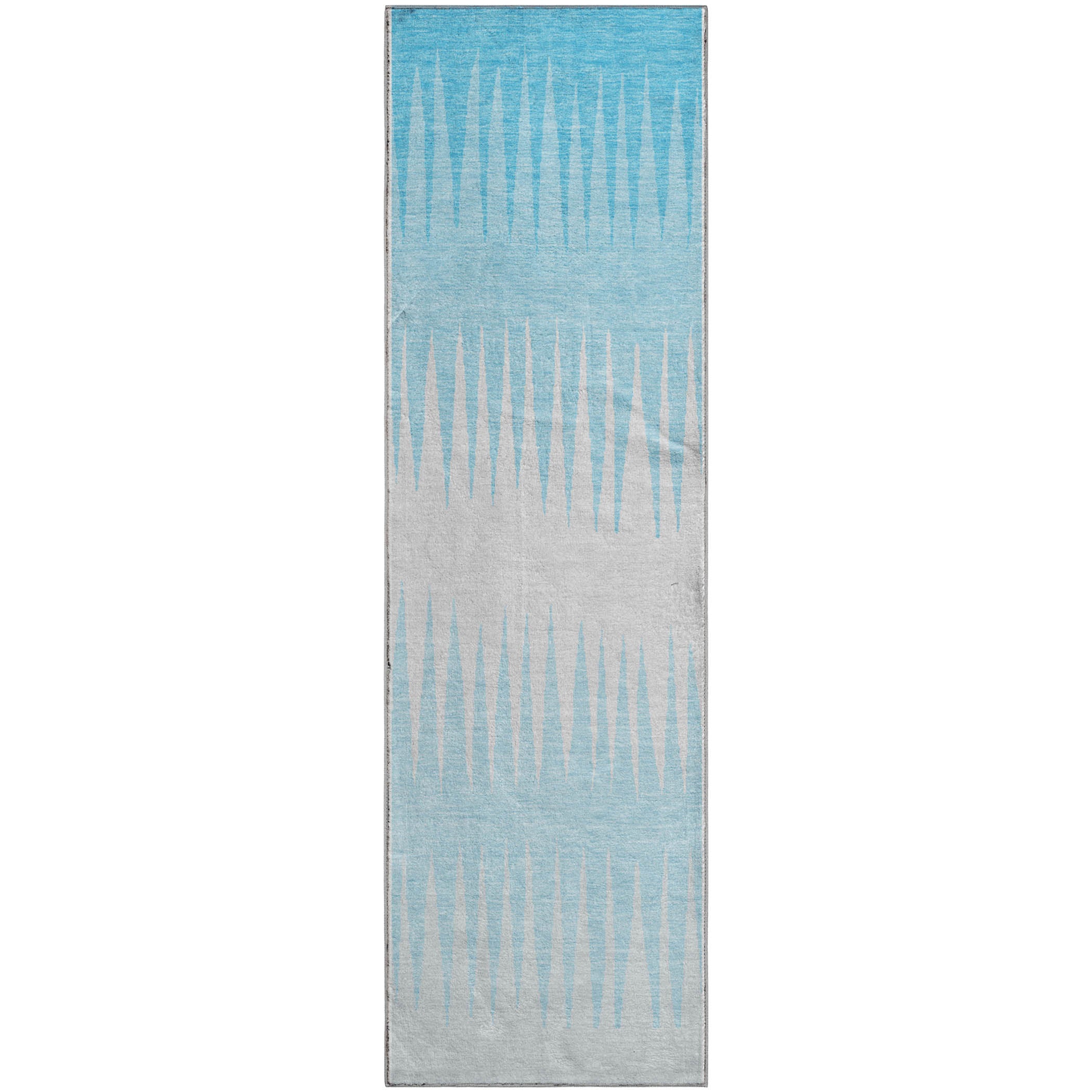 Oaxaca Machine Washable Transitional Sky Blue Rug 2'3" x 7'6" #shape_Runner