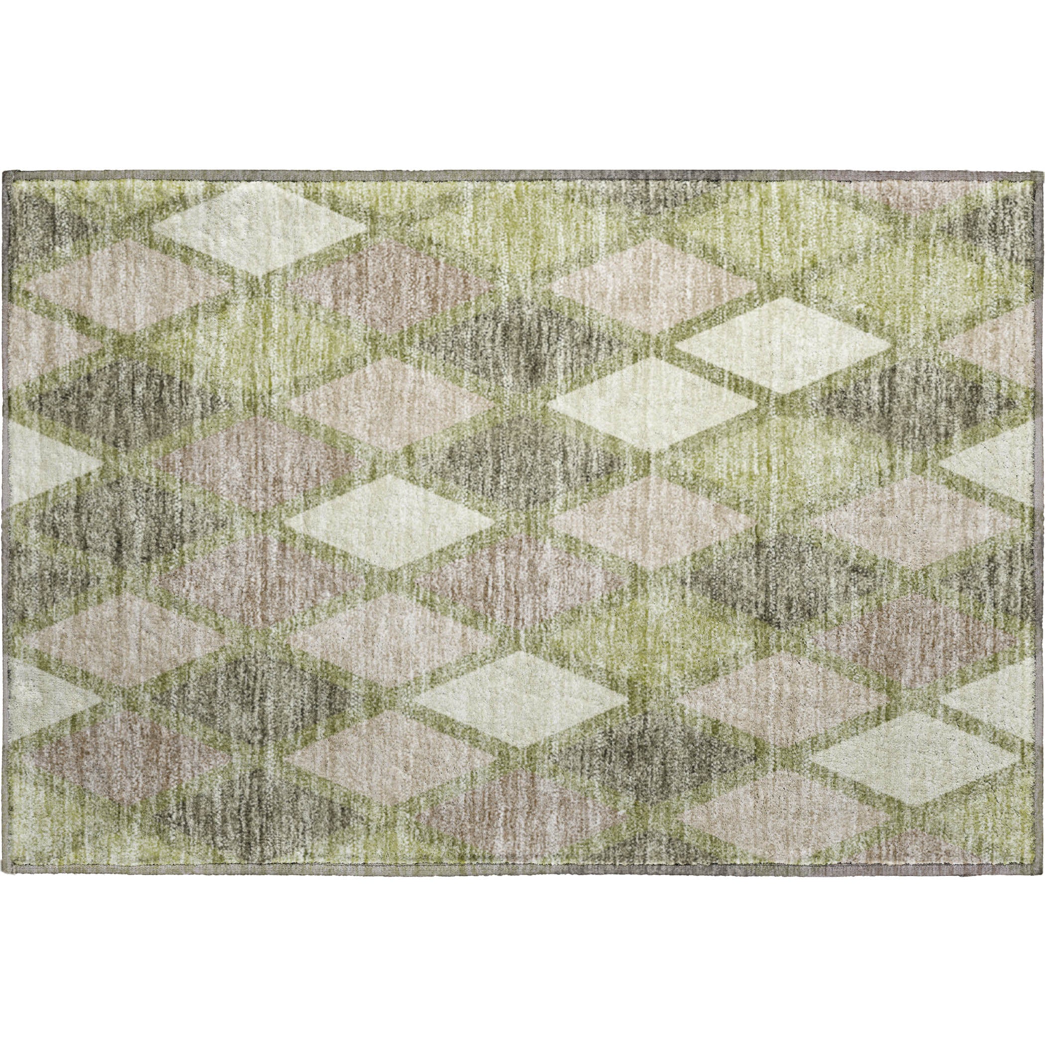 Queenstown Machine Washable Transitional Aloe Green Rug 1'8" x 2'6" #shape_Rectangle