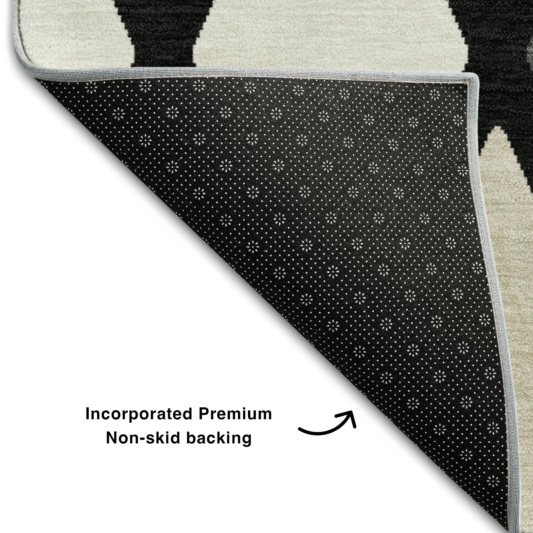 Queenstown Machine Washable Transitional Black Rug 1'8" x 2'6" #shape_Rectangle