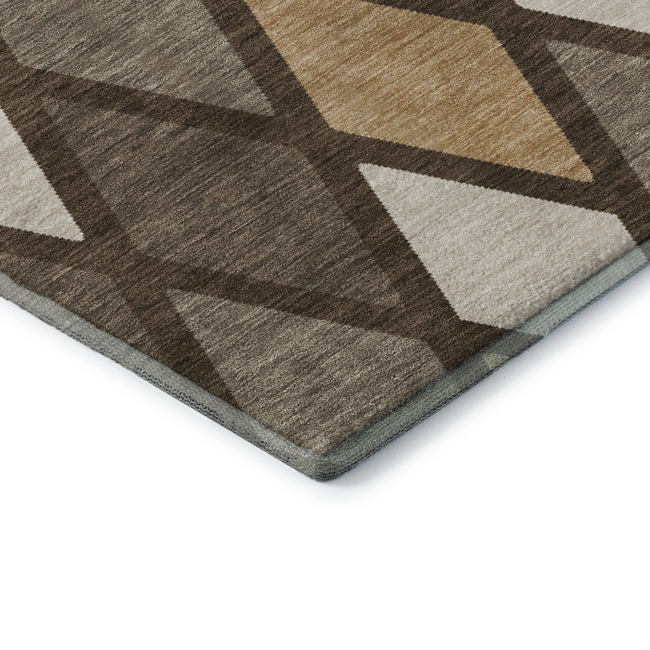 Queenstown Machine Washable Transitional Brown Rug 1'8" x 2'6" #shape_Rectangle