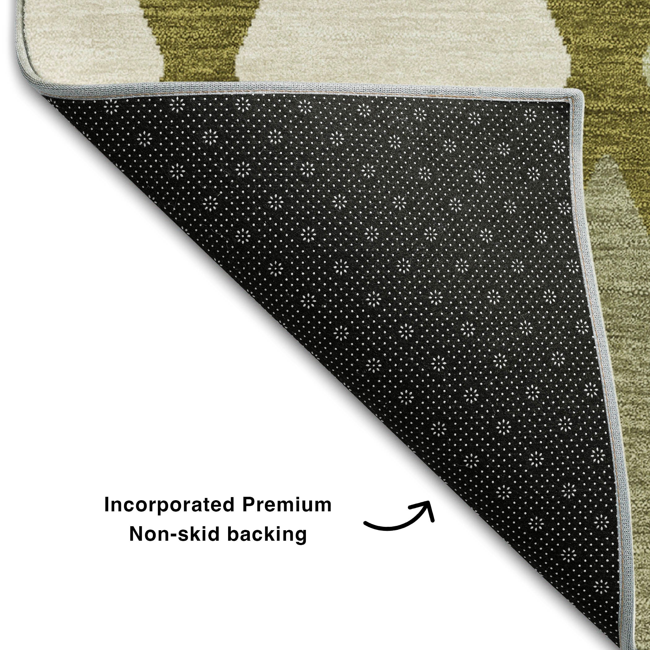 Queenstown Machine Washable Transitional Olive Green Rug 1'8" x 2'6" #shape_Rectangle