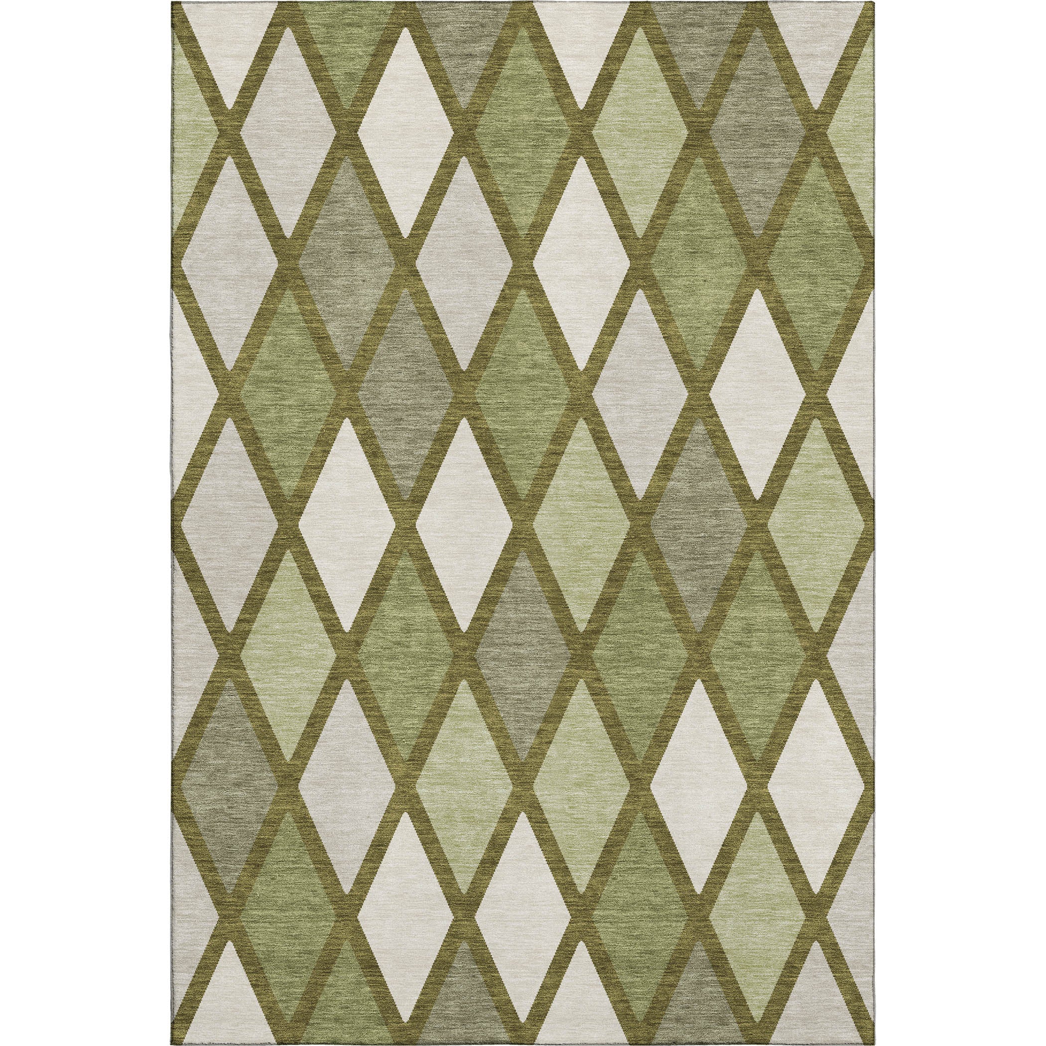 Queenstown Machine Washable Transitional Olive Green Rug 2'6" x 3'10" #shape_Rectangle