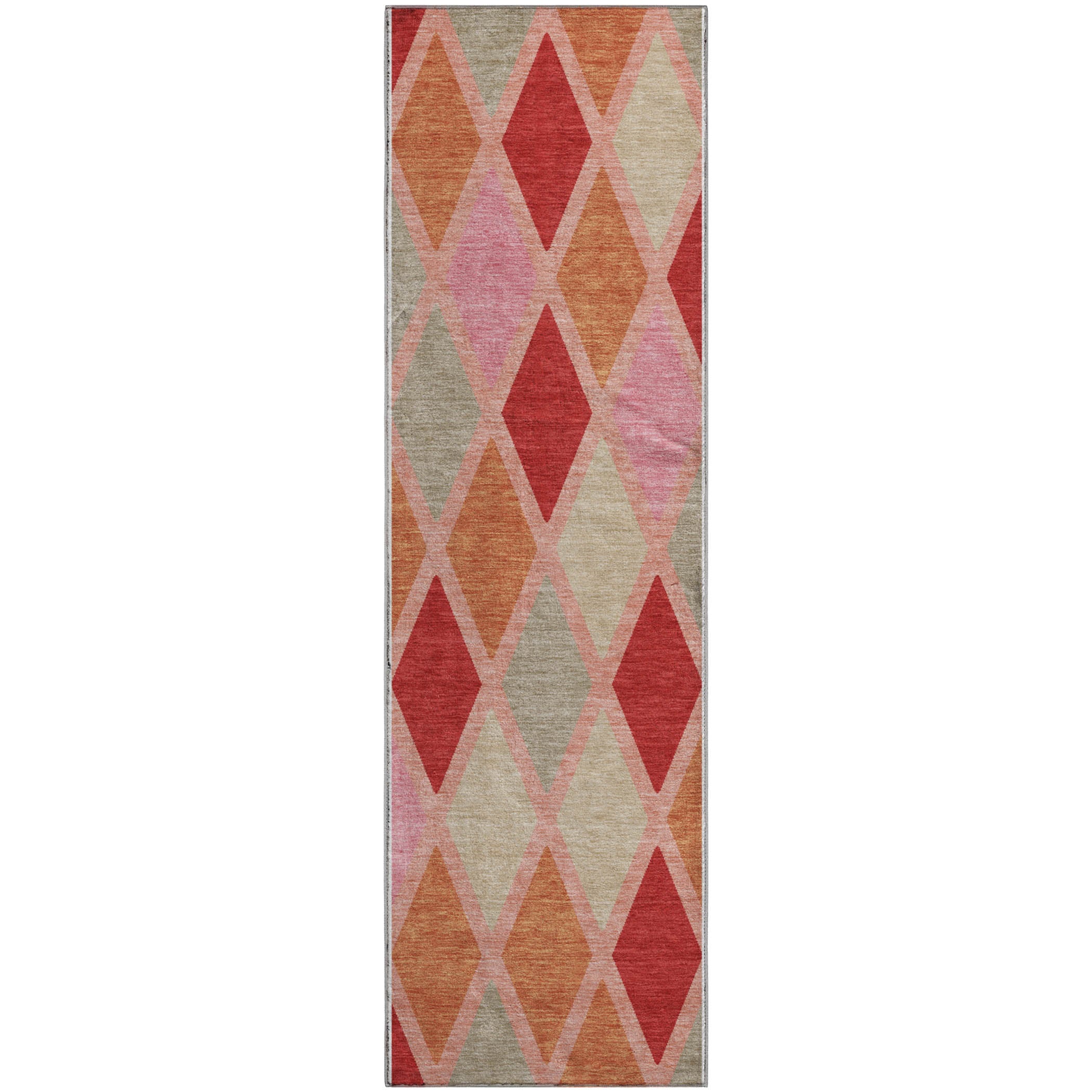 Queenstown Machine Washable Transitional Pink Rug 2'3" x 7'6" #shape_Runner