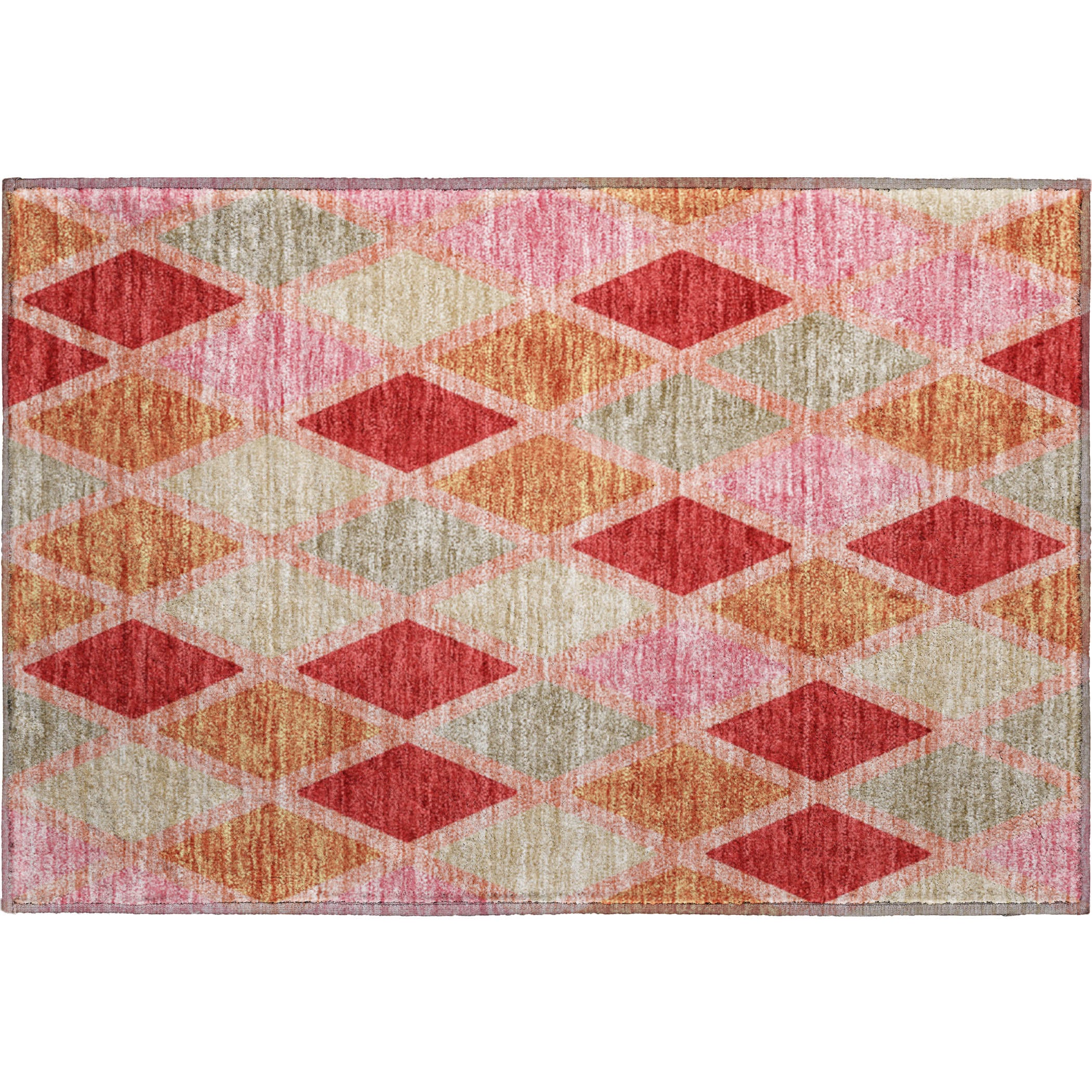Queenstown Machine Washable Transitional Pink Rug 1'8" x 2'6" #shape_Rectangle