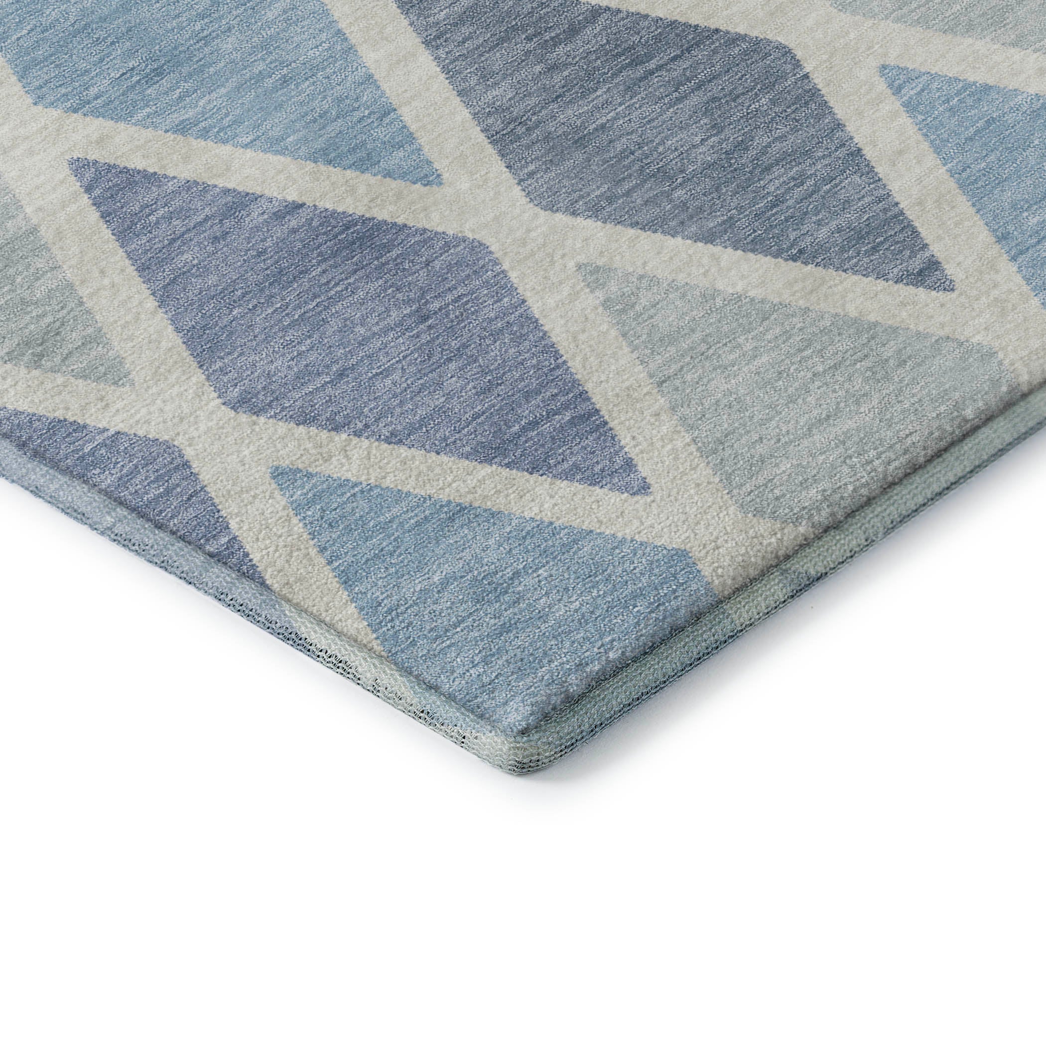 Queenstown Machine Washable Transitional Sky Blue Rug 1'8" x 2'6" #shape_Rectangle