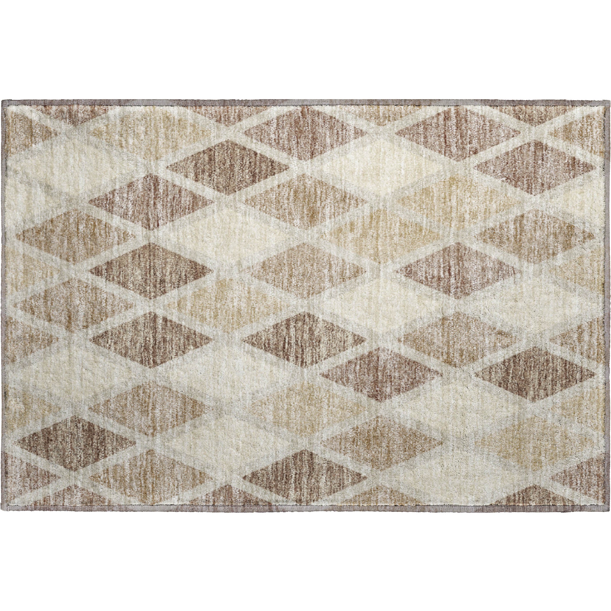 Queenstown Machine Washable Transitional Taupe Brown Rug 1'8" x 2'6" #shape_Rectangle