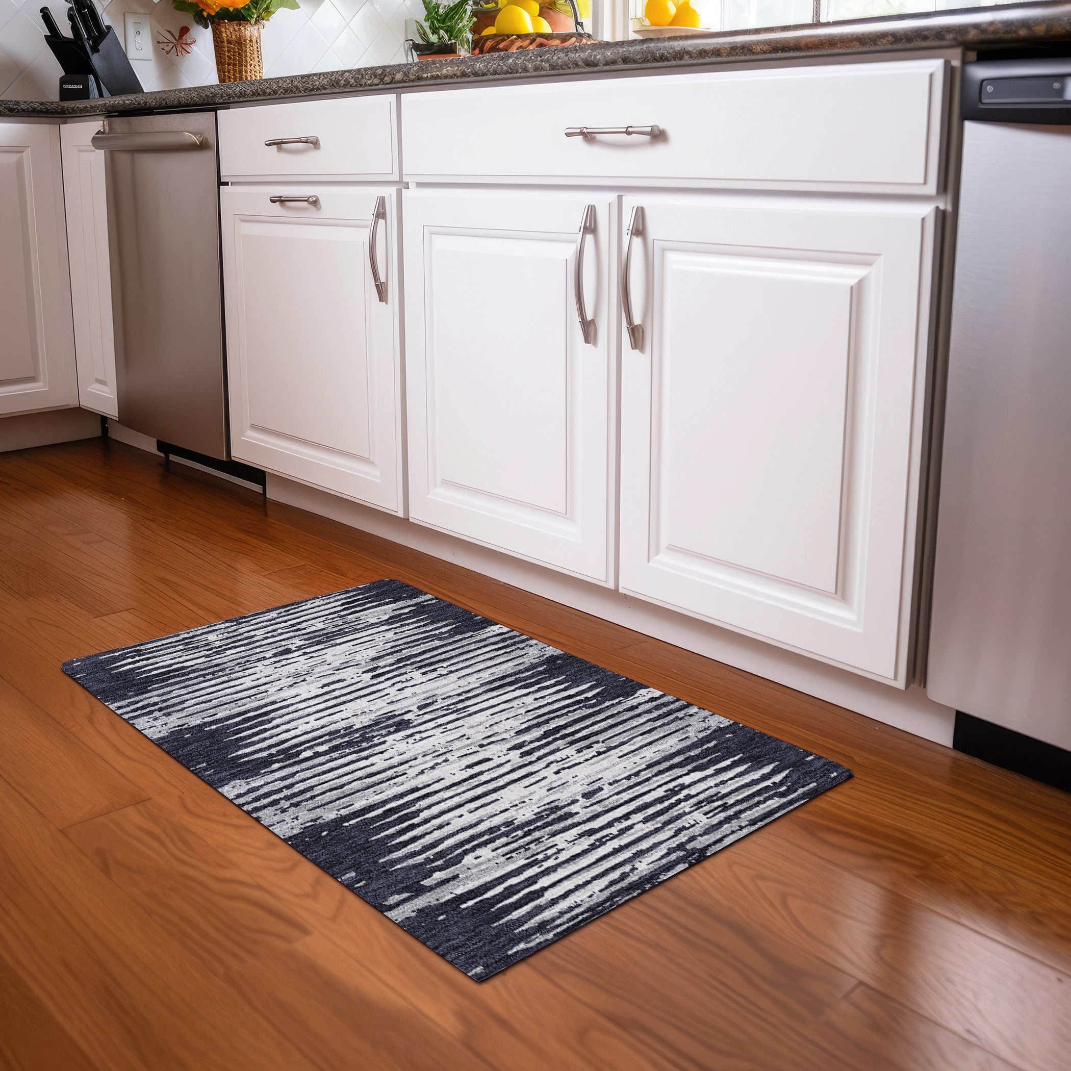 Chiang Mai Machine Washable Transitional Black Rug 1'8" x 2'6" #shape_Rectangle