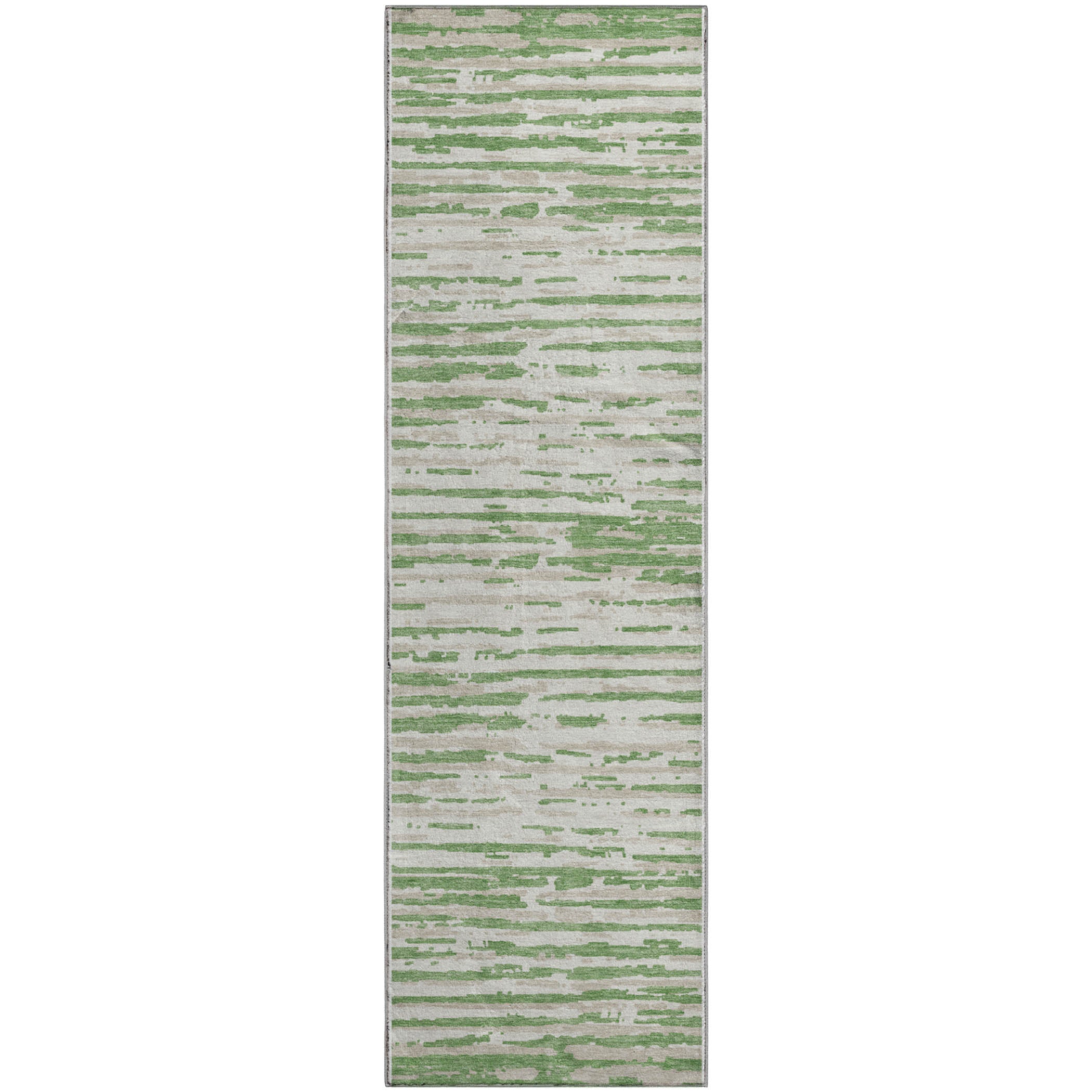 Chiang Mai Machine Washable Transitional Green Rug 2'3" x 7'6" #shape_Runner