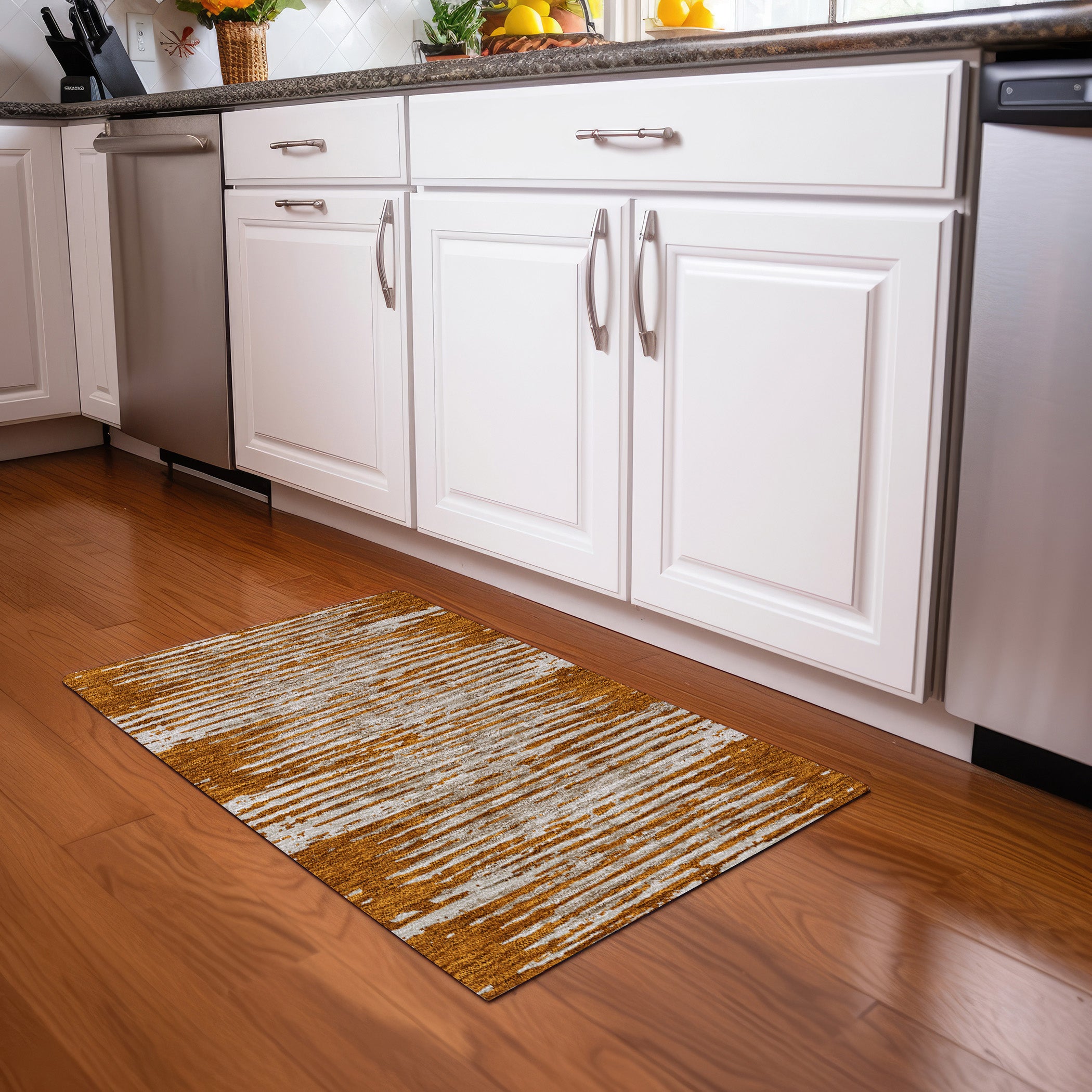 Chiang Mai Machine Washable Transitional Paprika Orange Rug 1'8" x 2'6" #shape_Rectangle