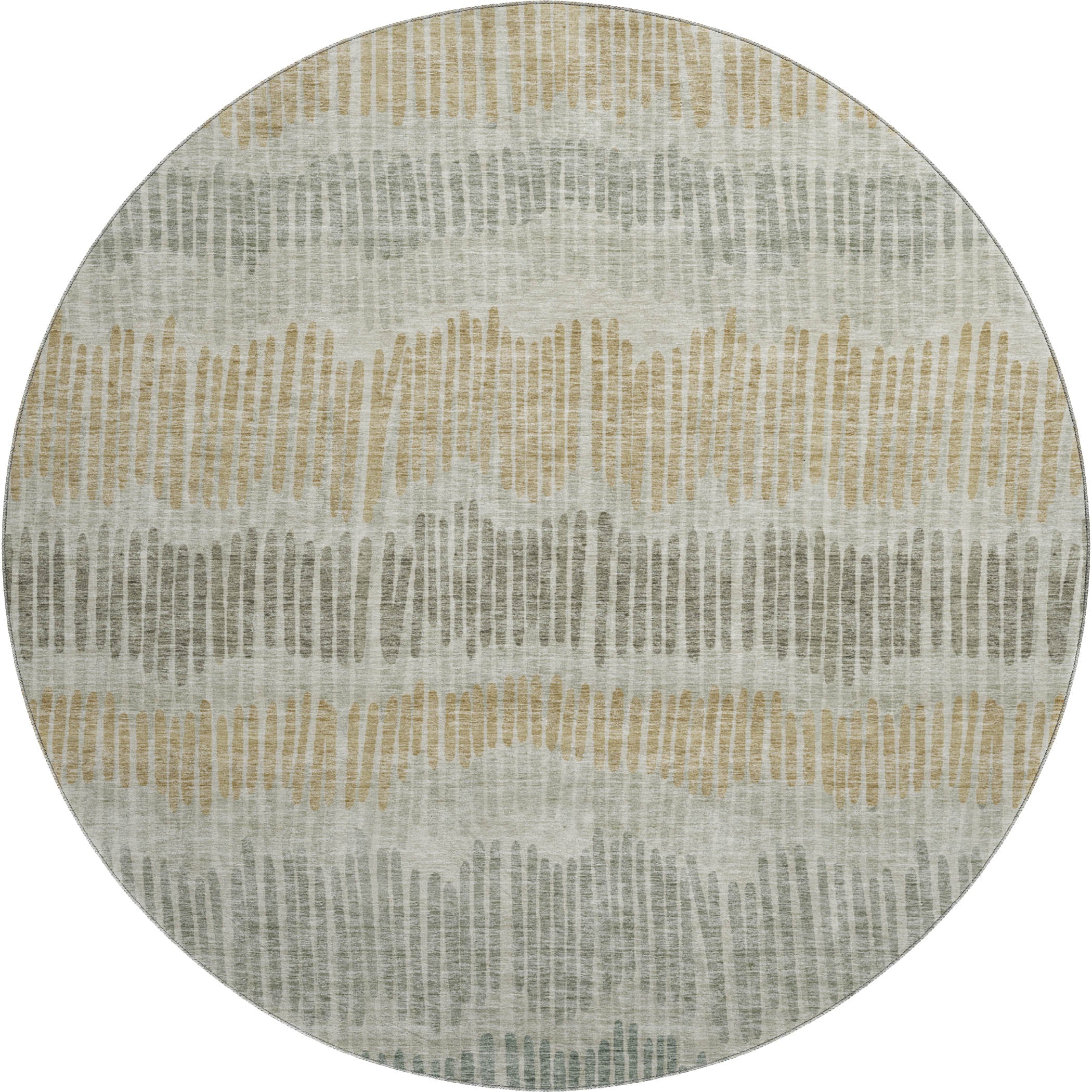 Lima Machine Washable Transitional Beige Brown Rug 8' x 8' #shape_Round