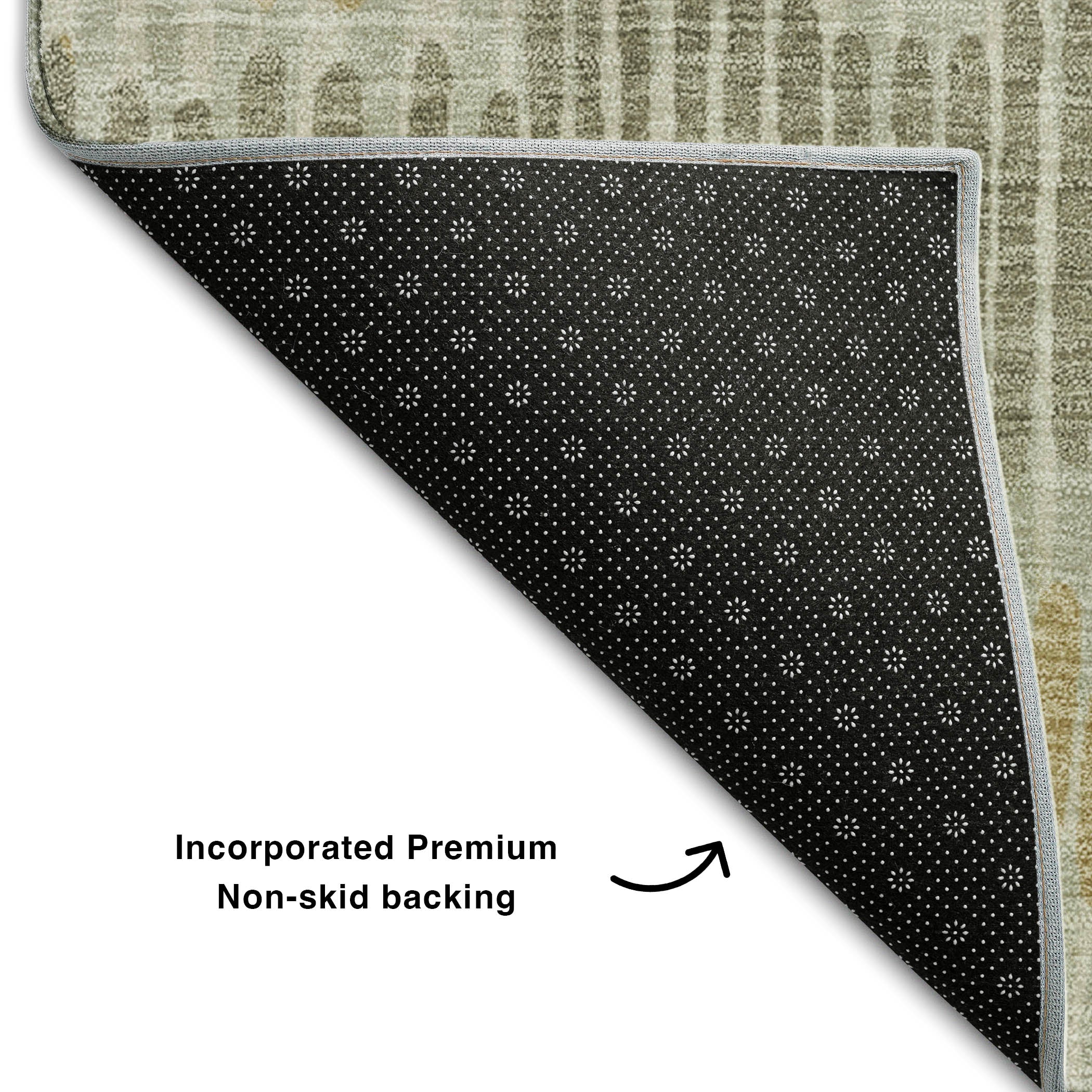Lima Machine Washable Transitional Beige Brown Rug 1'8" x 2'6" #shape_Rectangle