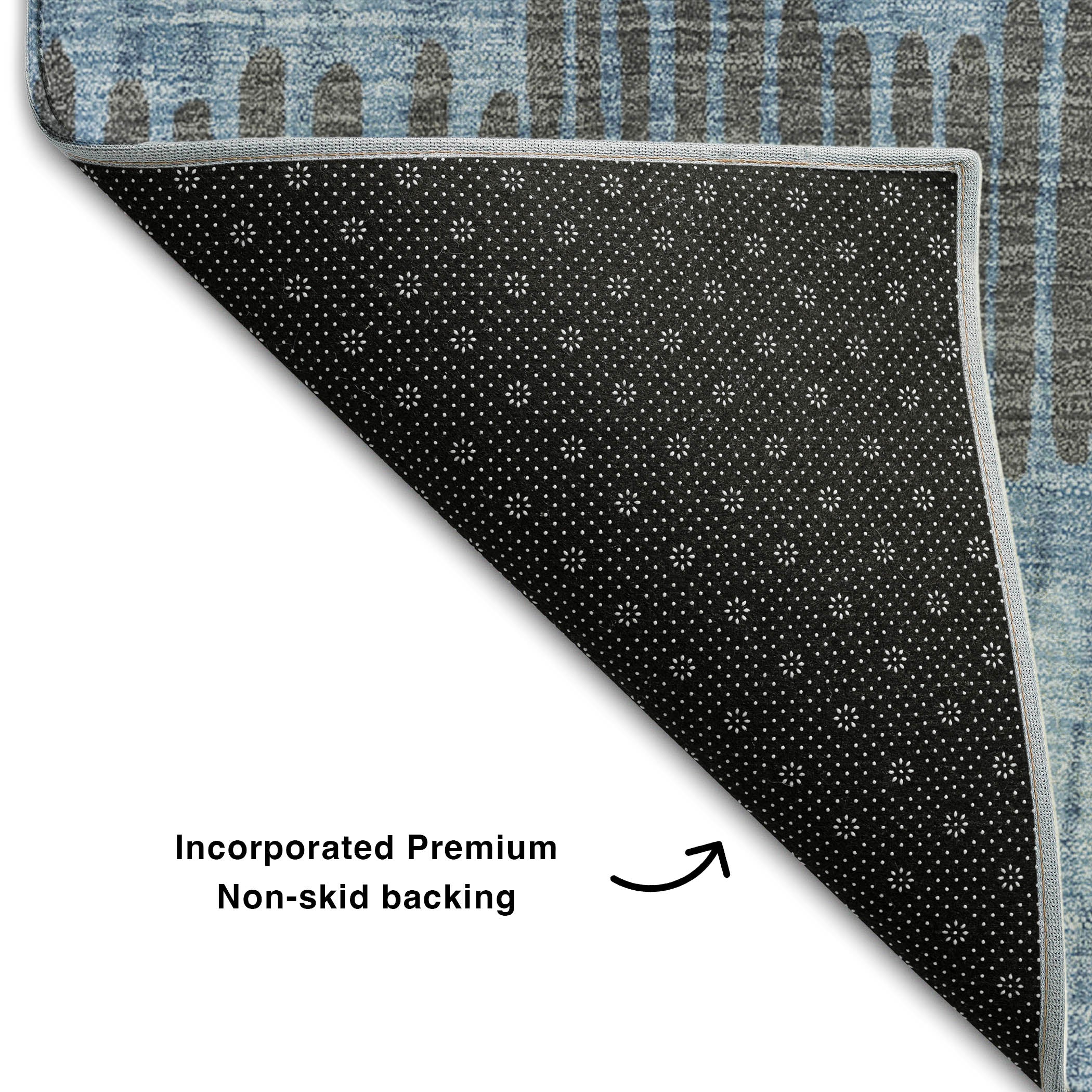 Lima Machine Washable Transitional Blue Rug 1'8" x 2'6" #shape_Rectangle