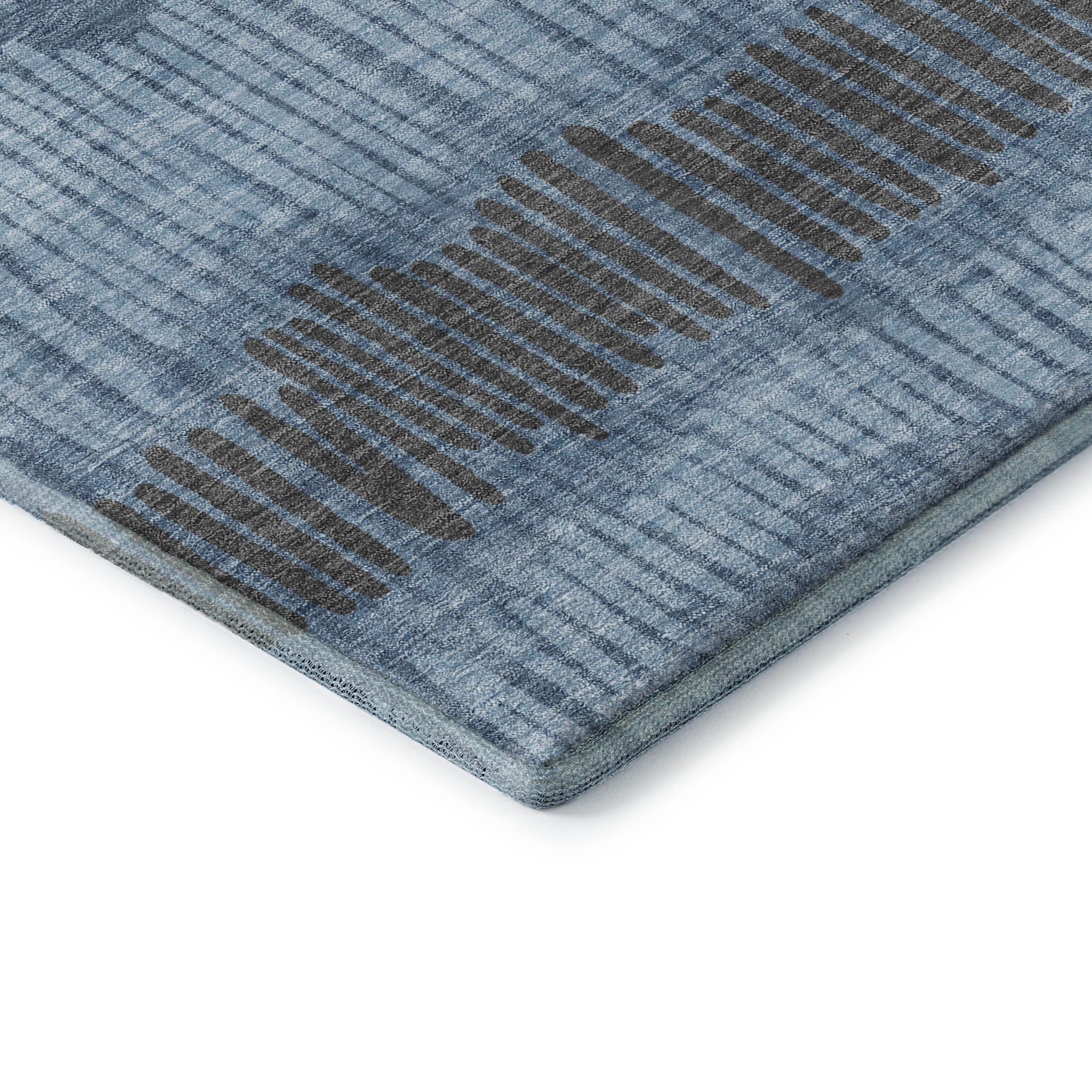 Lima Machine Washable Transitional Blue Rug 1'8" x 2'6" #shape_Rectangle