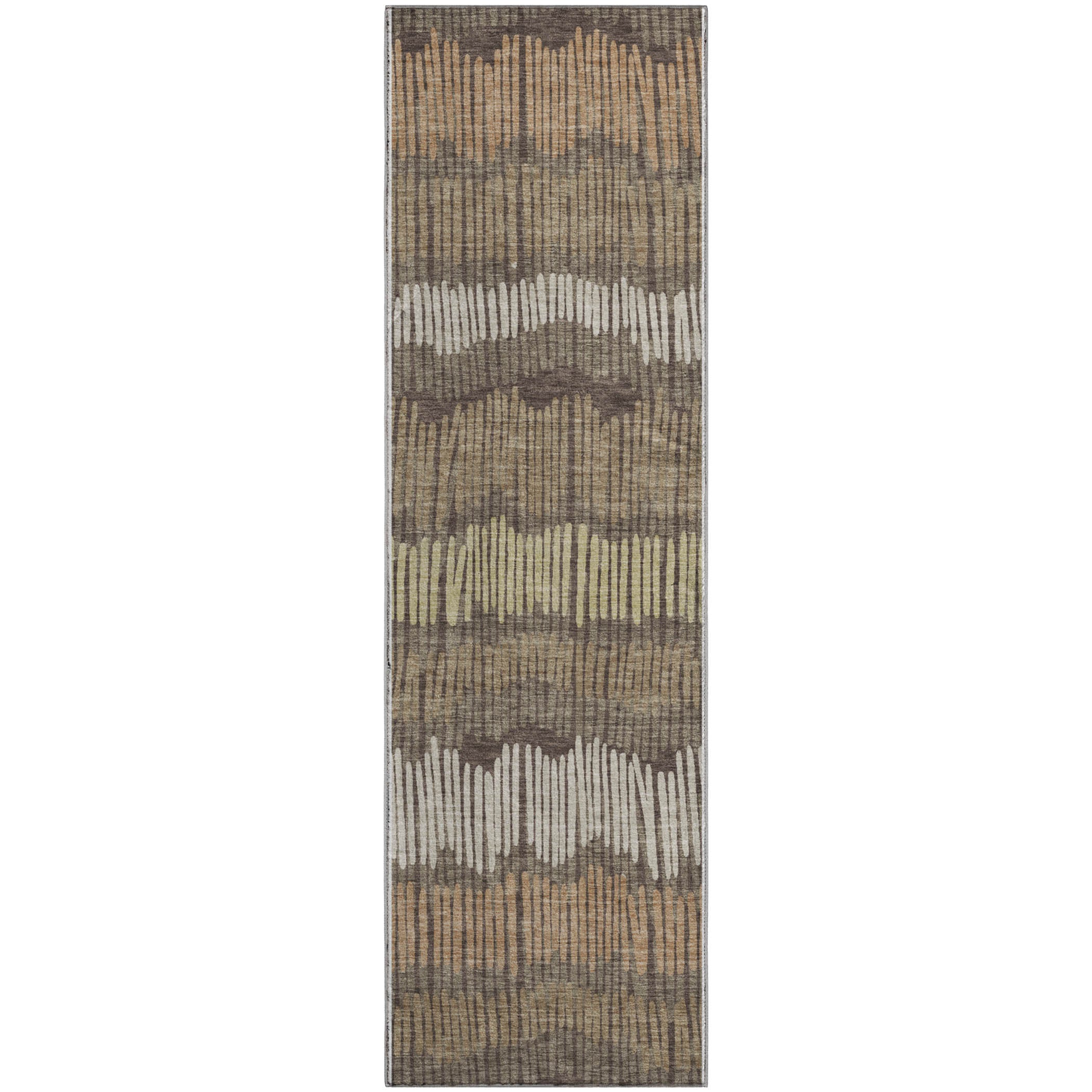 Lima Machine Washable Transitional Brown Rug 2'3" x 7'6" #shape_Runner