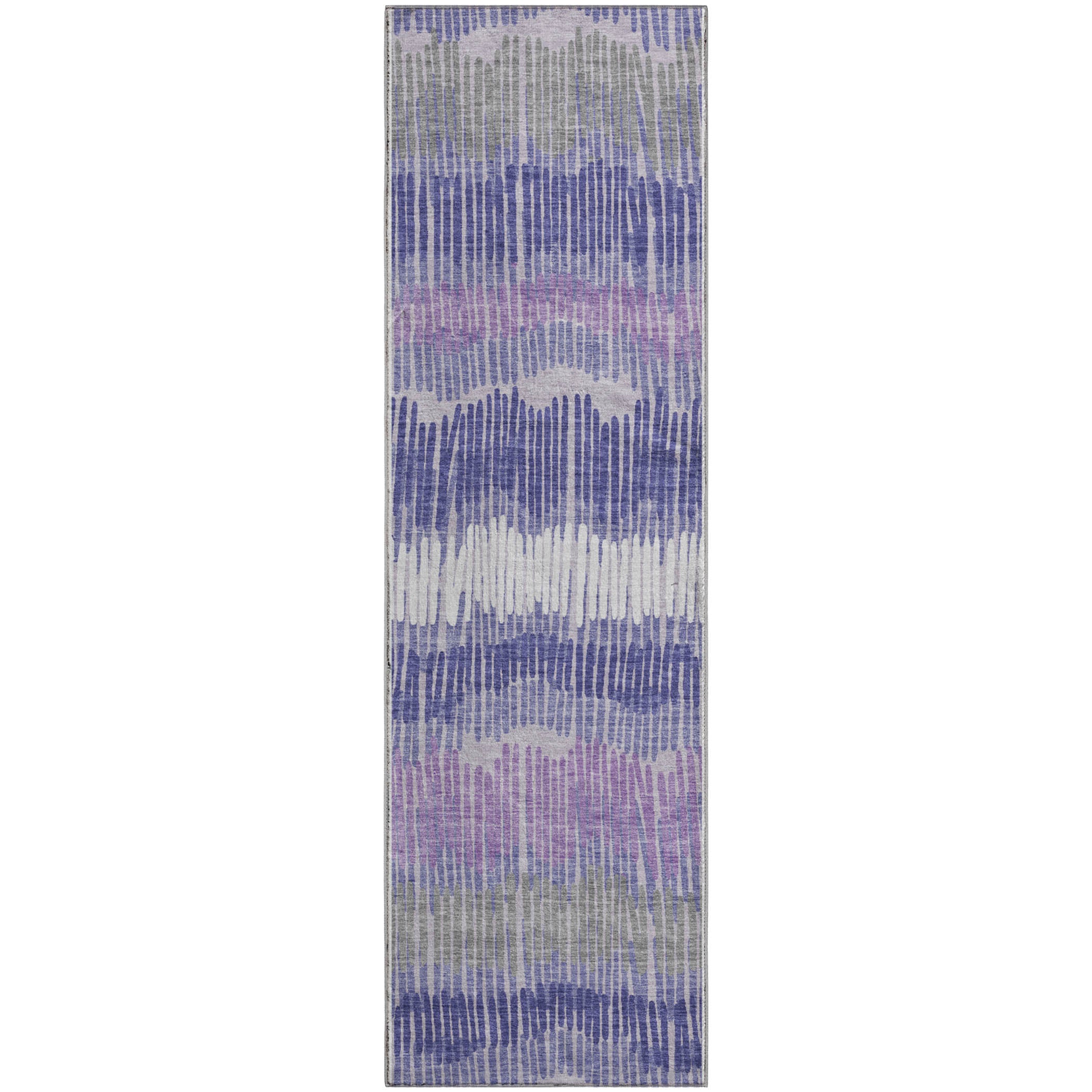 Lima Machine Washable Transitional Purple Rug 2'3" x 7'6" #shape_Runner