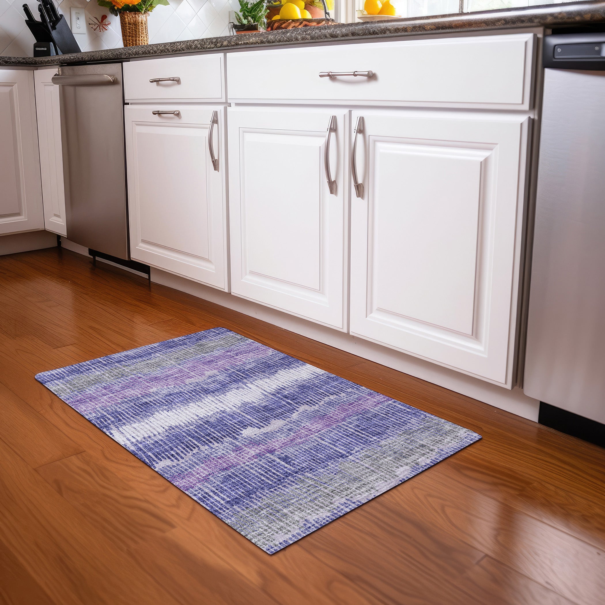 Lima Machine Washable Transitional Purple Rug 1'8" x 2'6" #shape_Rectangle