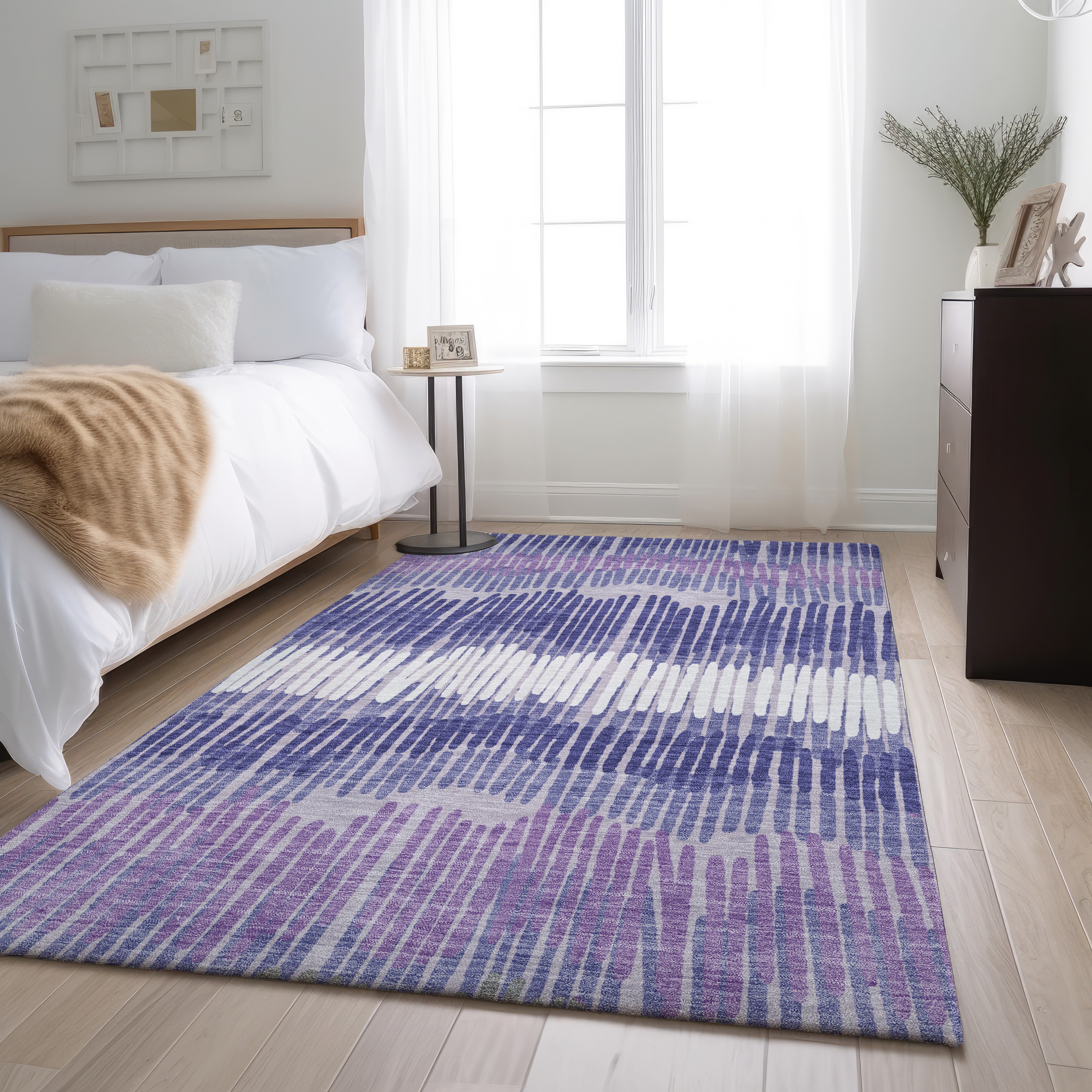 Lima Machine Washable Transitional Purple Rug 2'6" x 3'10" #shape_Rectangle