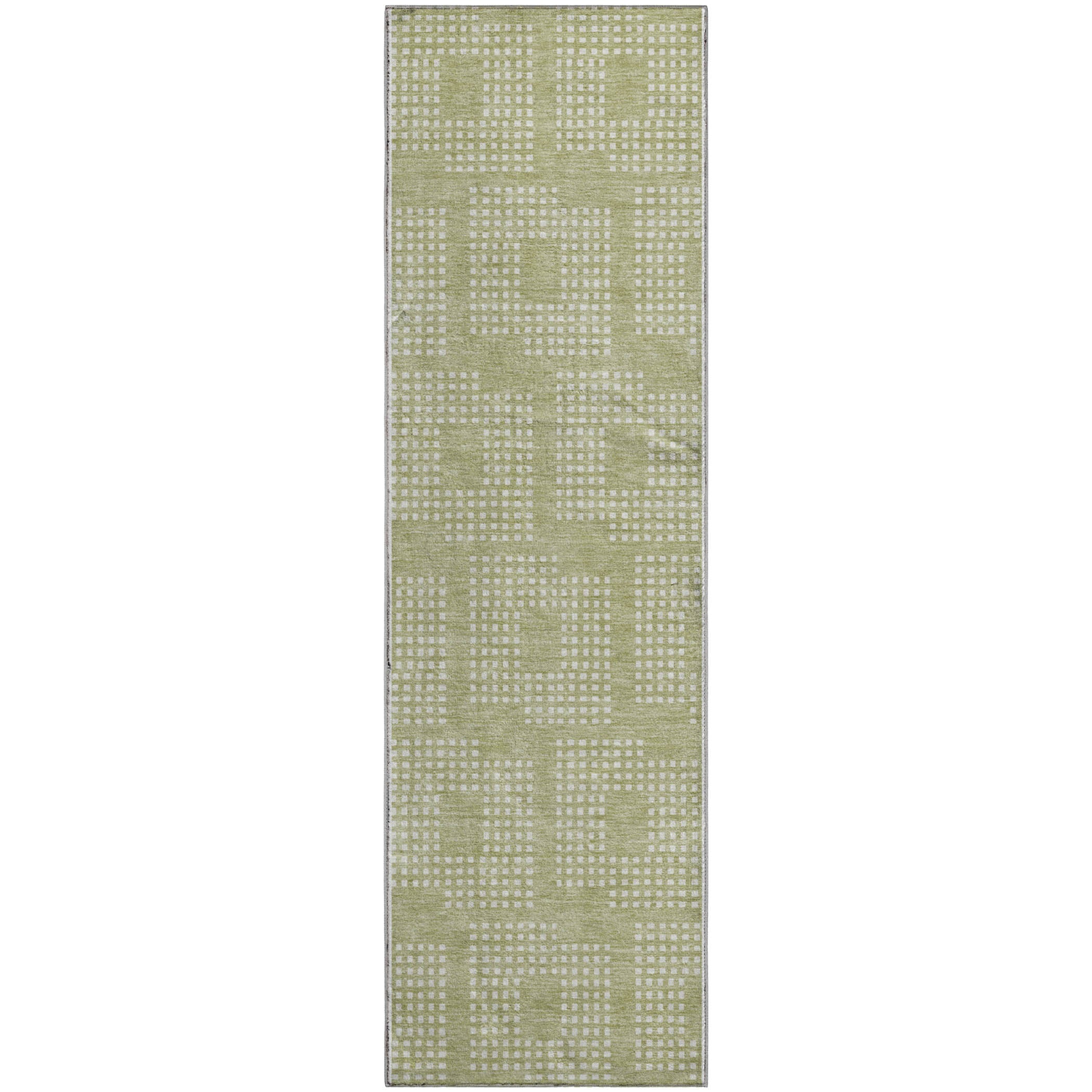 Valletta Machine Washable Transitional Aloe Green Rug 2'3" x 7'6" #shape_Runner