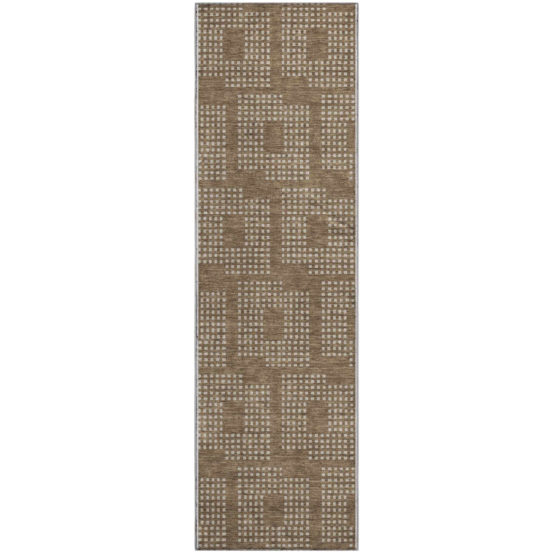 Valletta Machine Washable Transitional Brown Rug 2'3" x 7'6" #shape_Runner