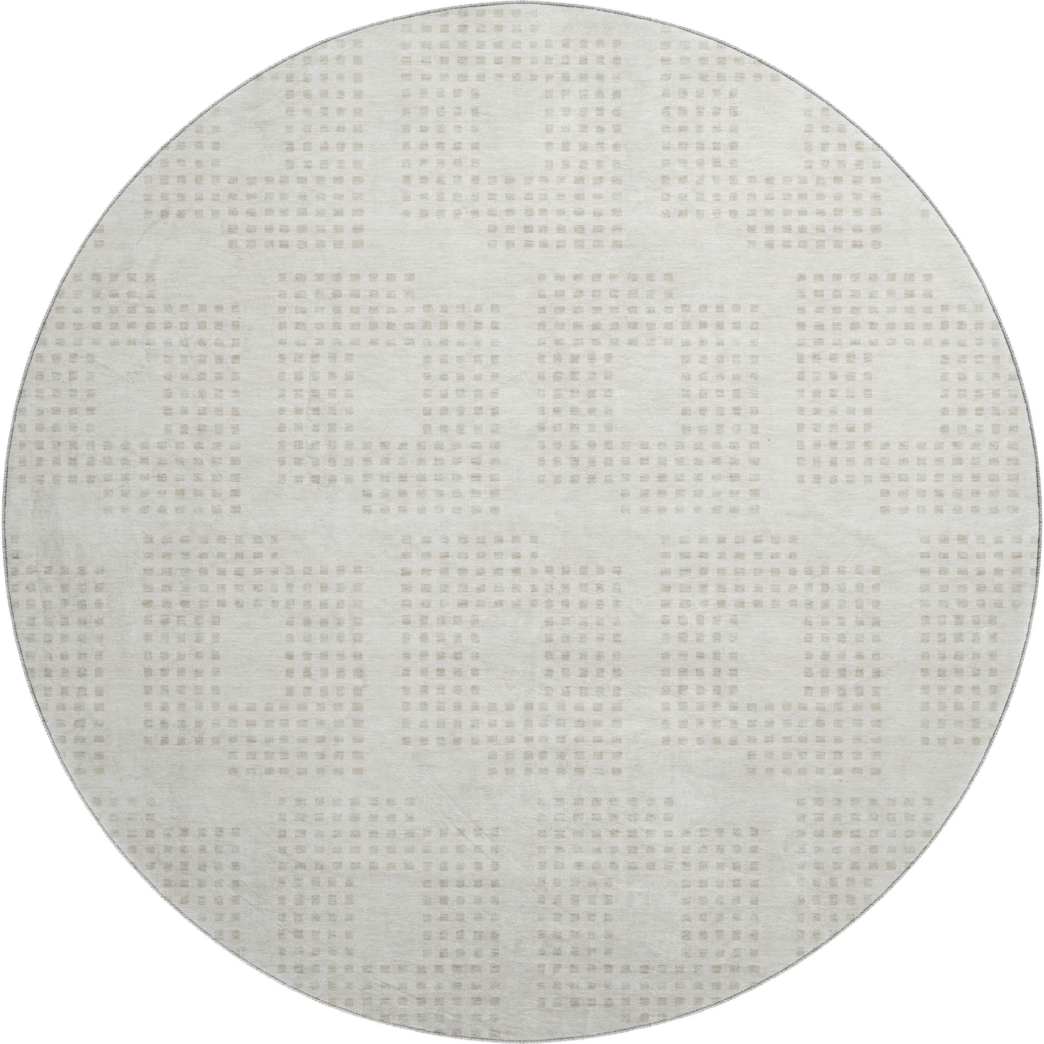 Valletta Machine Washable Transitional Ivory Rug 8' x 8' #shape_Round