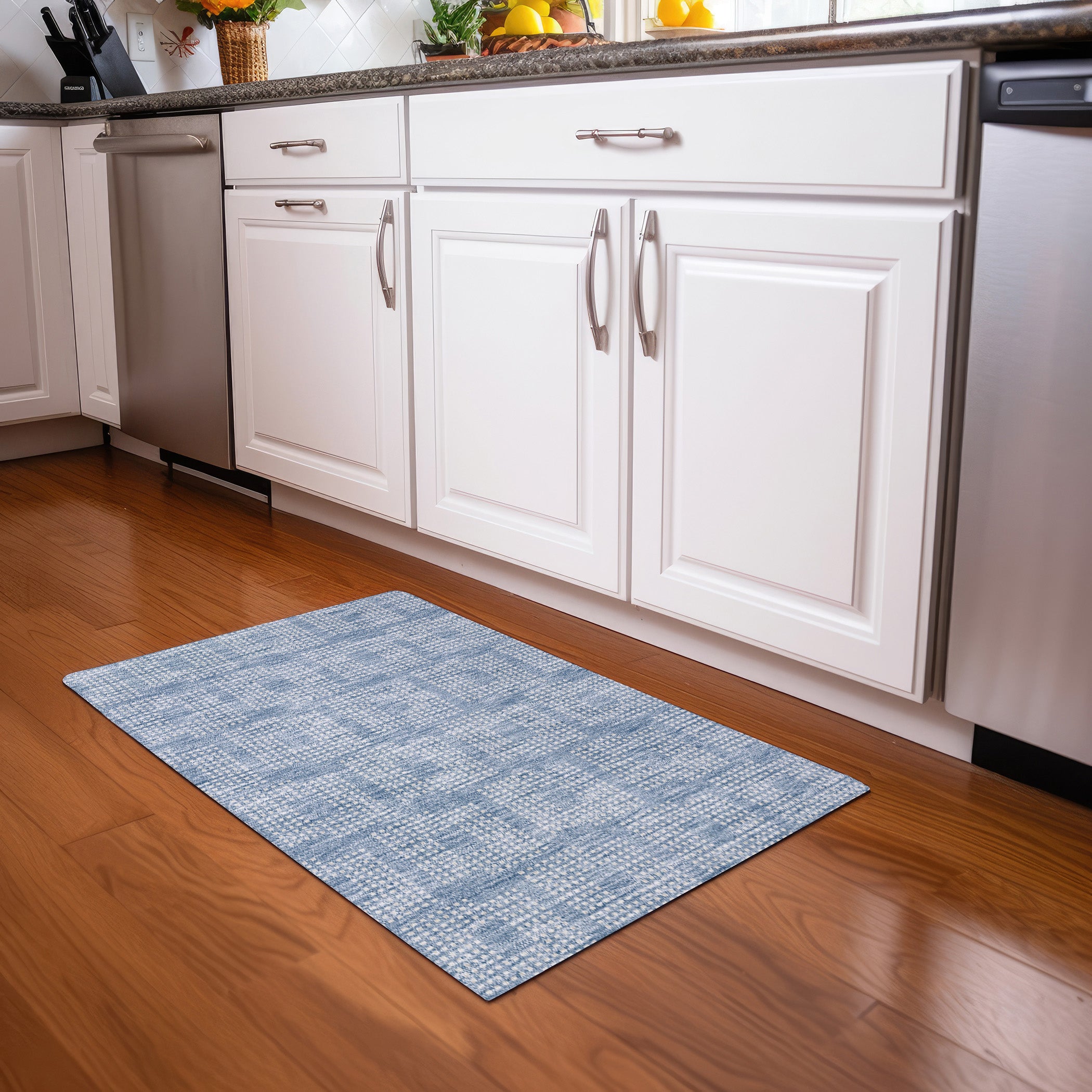 Valletta Machine Washable Transitional Sky Blue Rug 1'8" x 2'6" #shape_Rectangle