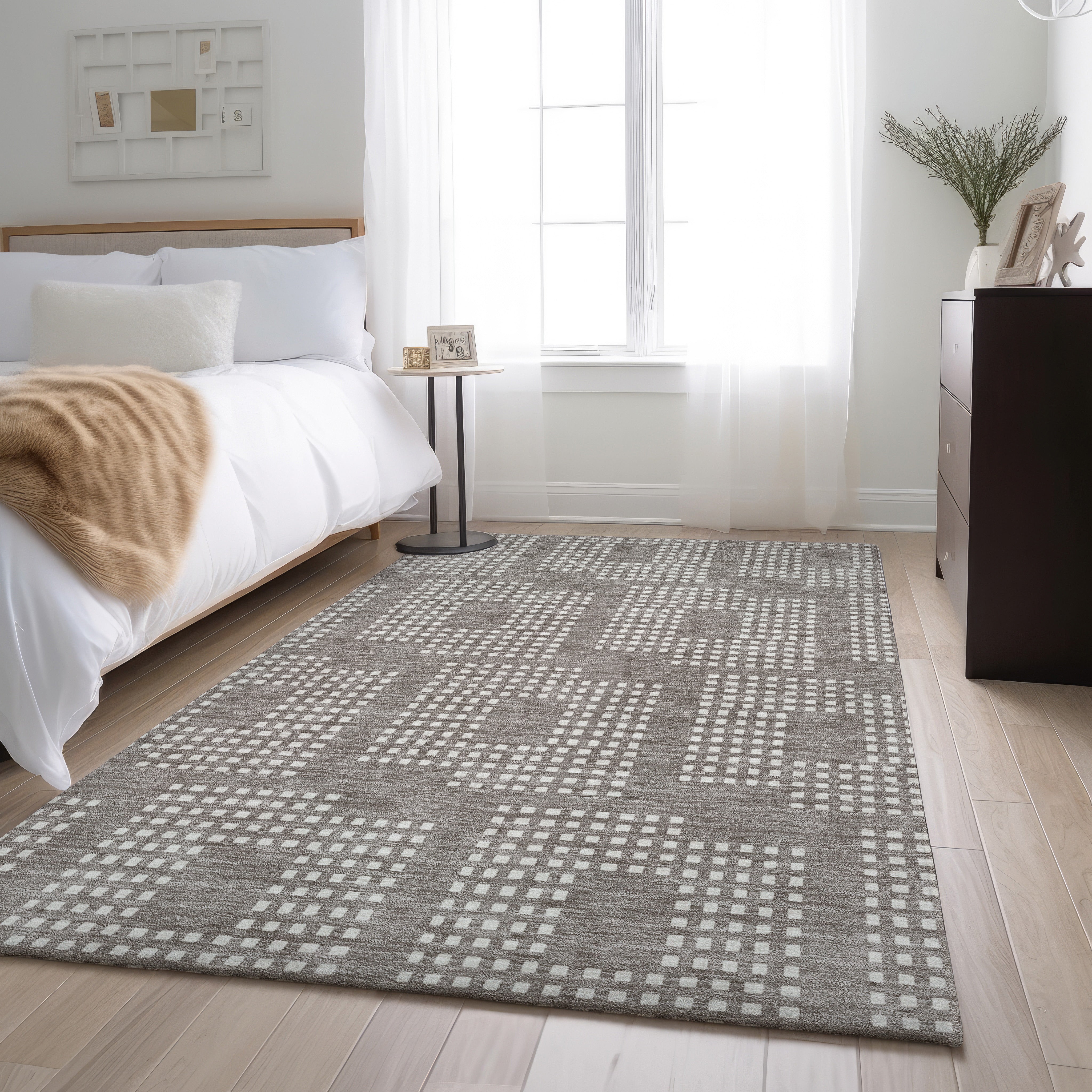 Valletta Machine Washable Transitional Taupe Brown Rug 2'6" x 3'10" #shape_Rectangle