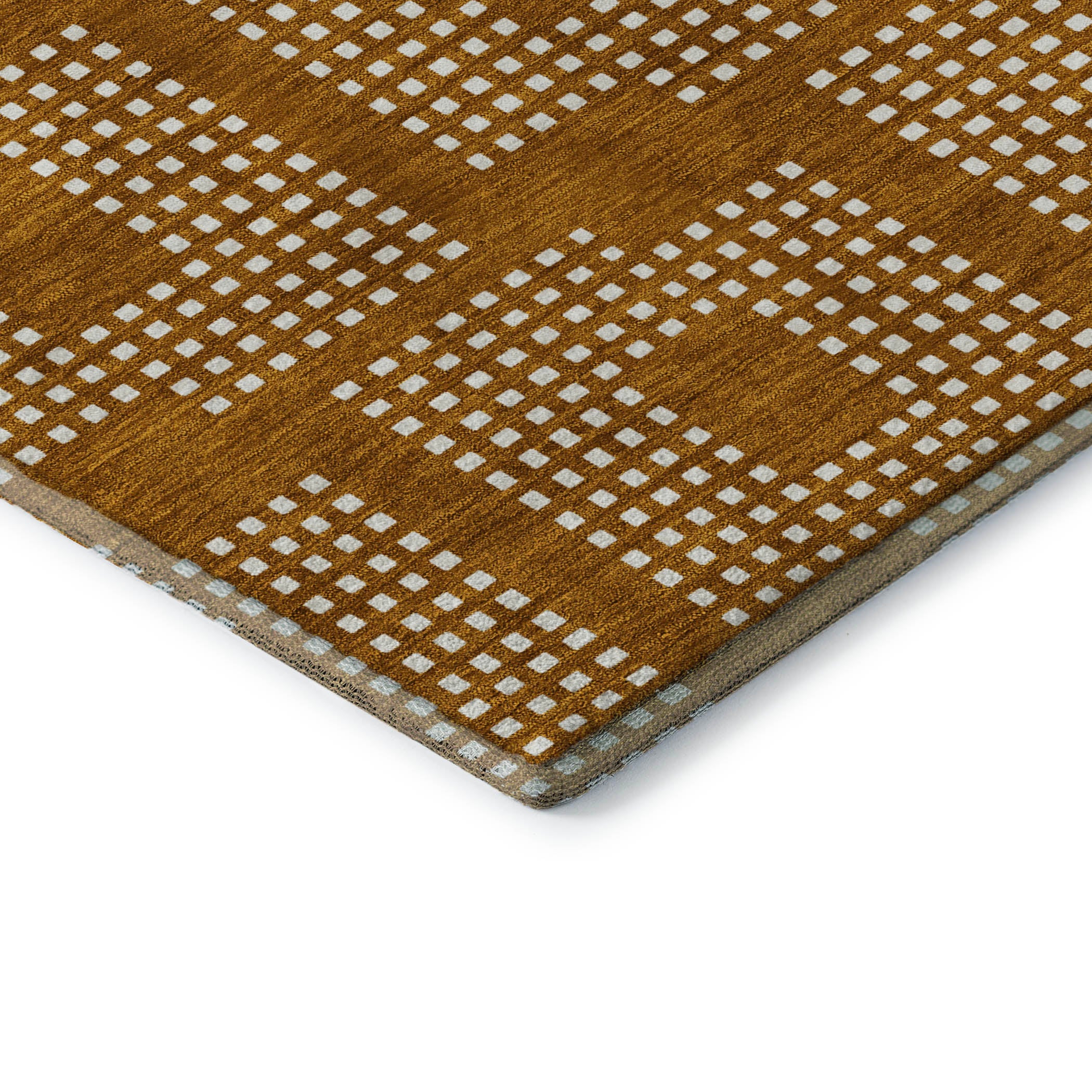 Valletta Machine Washable Transitional Terracotta Orange Rug 1'8" x 2'6" #shape_Rectangle